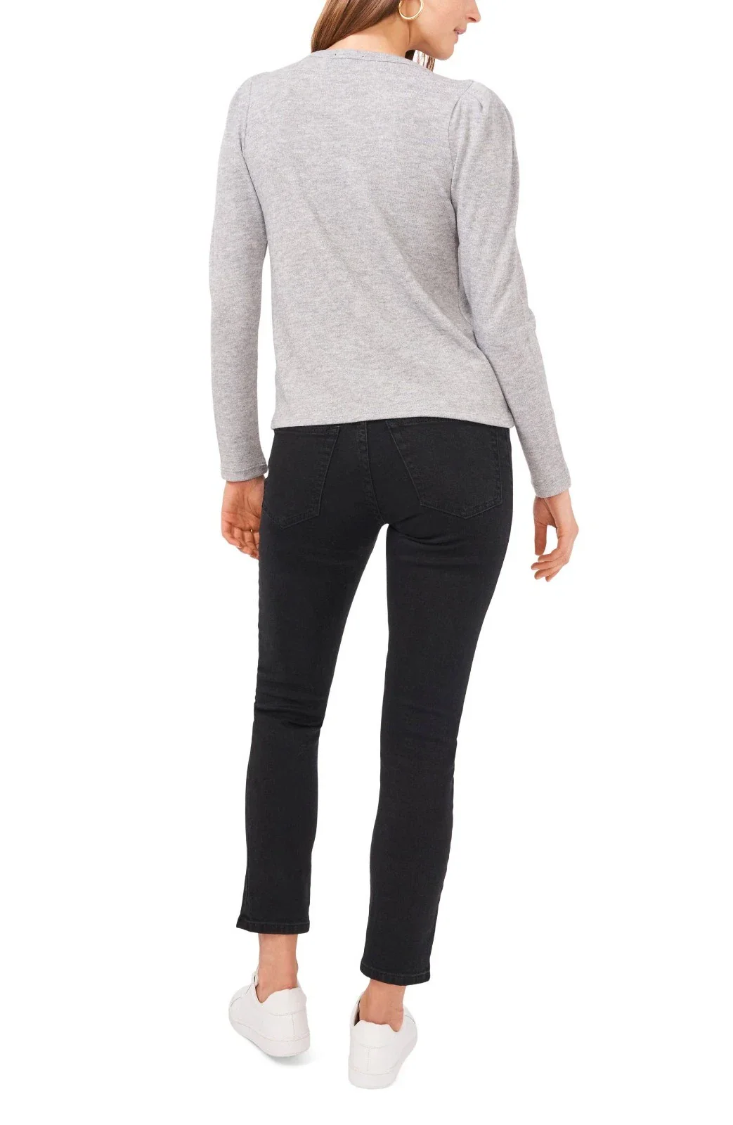 1.State Top Women's Silver Heather Long Sleeve Crew Neck Pullover JZZ300 - Image 4