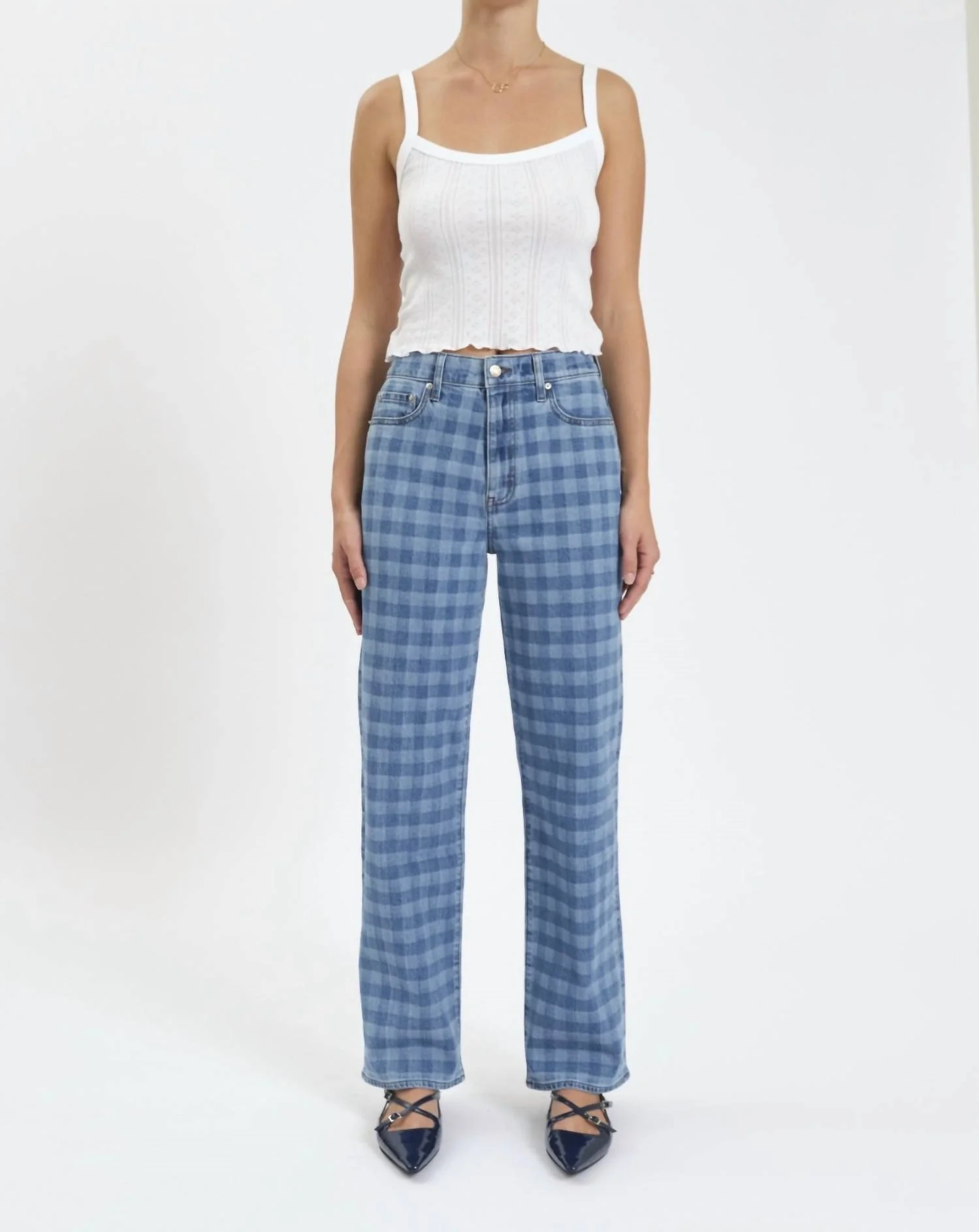 1999 Vintage-Inspired Jeans In Denim Check