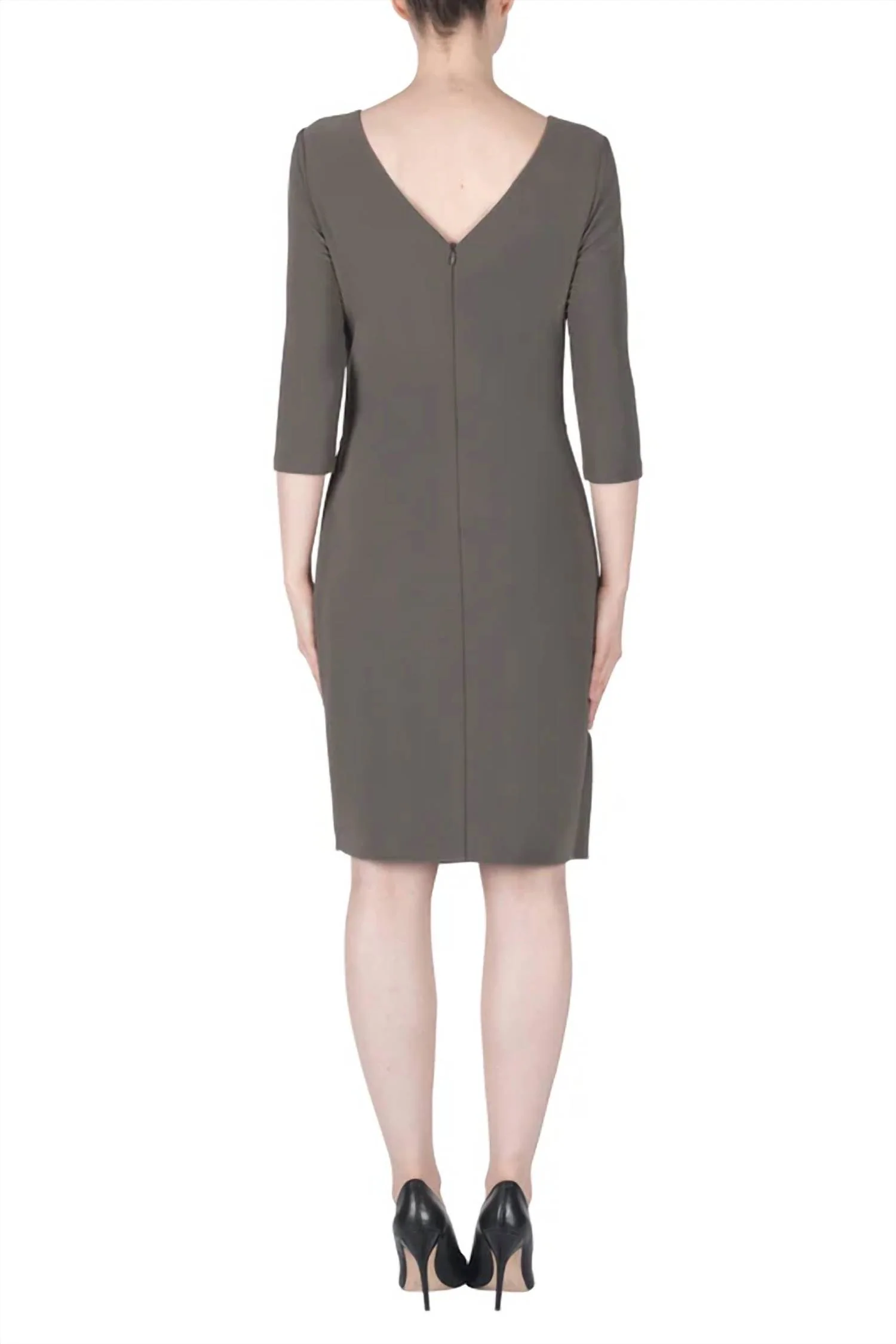 3/4 Sleeves Dress In Avocado - Image 2