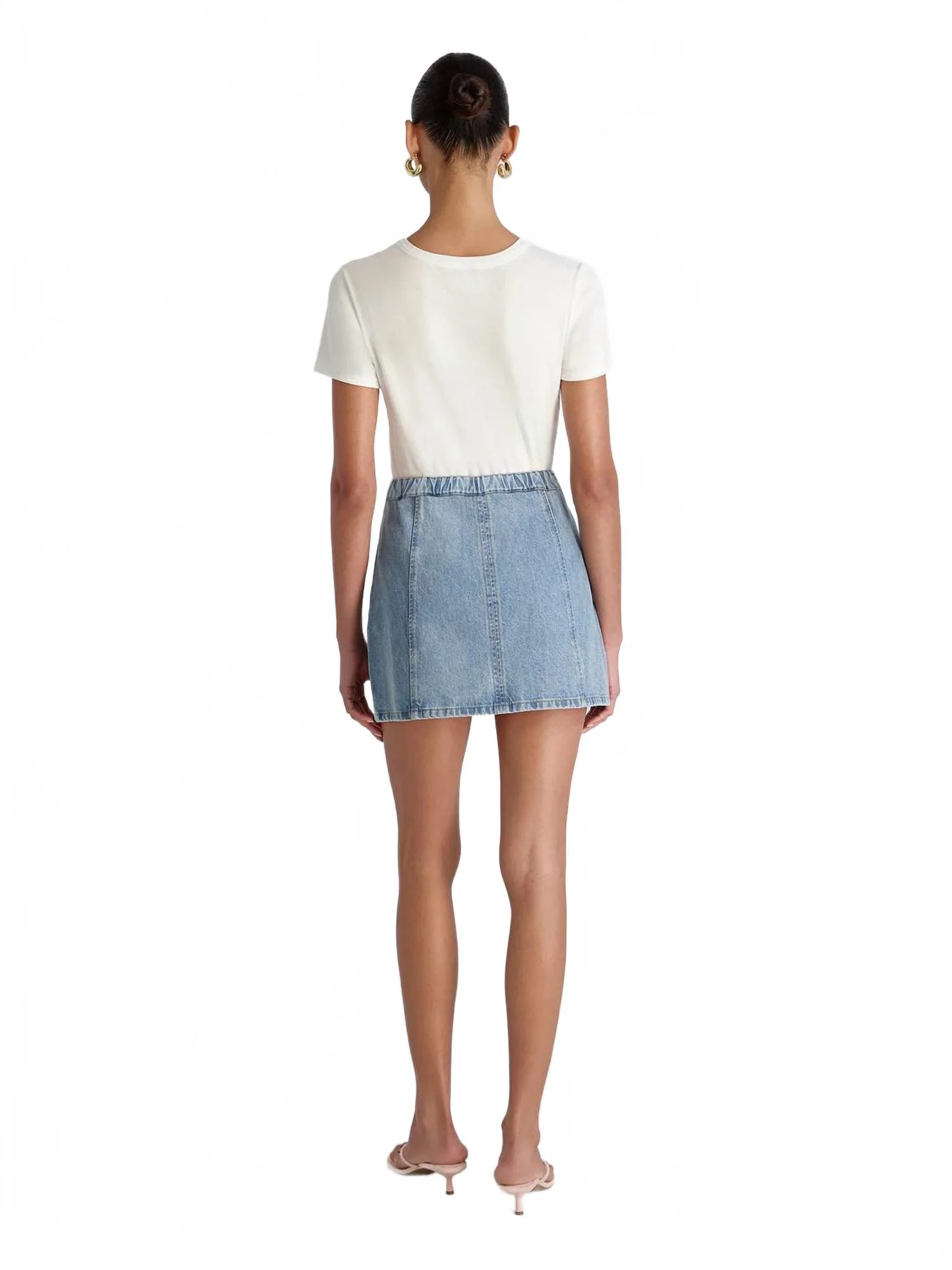 90S Denim Multi Seam Mini Skirt In Blue - Image 2