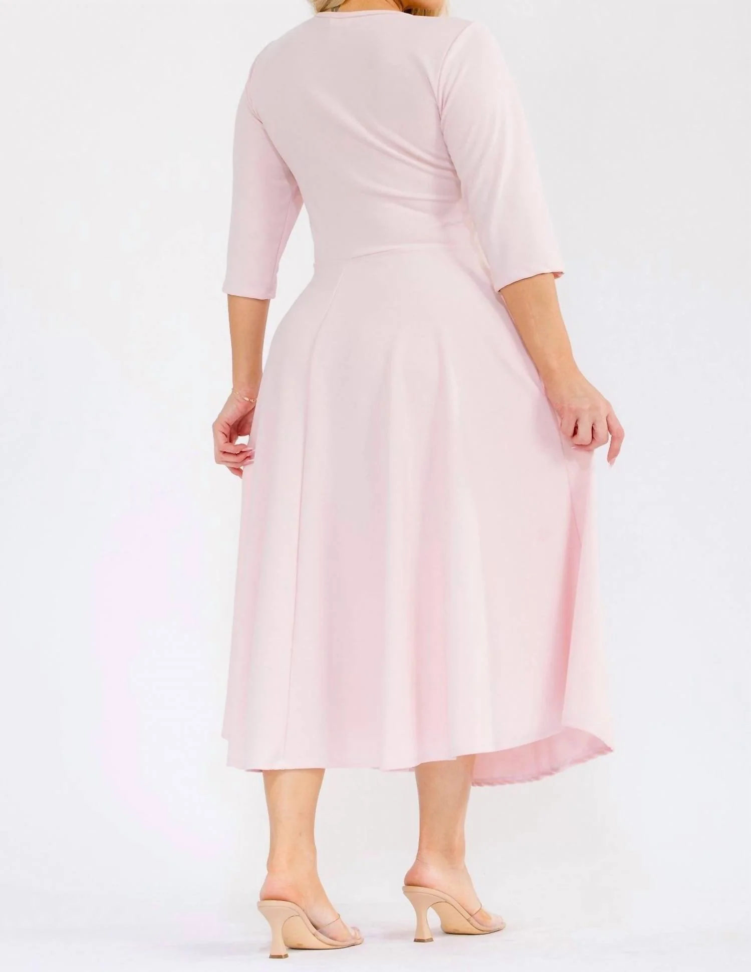 A-Line Midi Dress In Lt Pink - Image 2