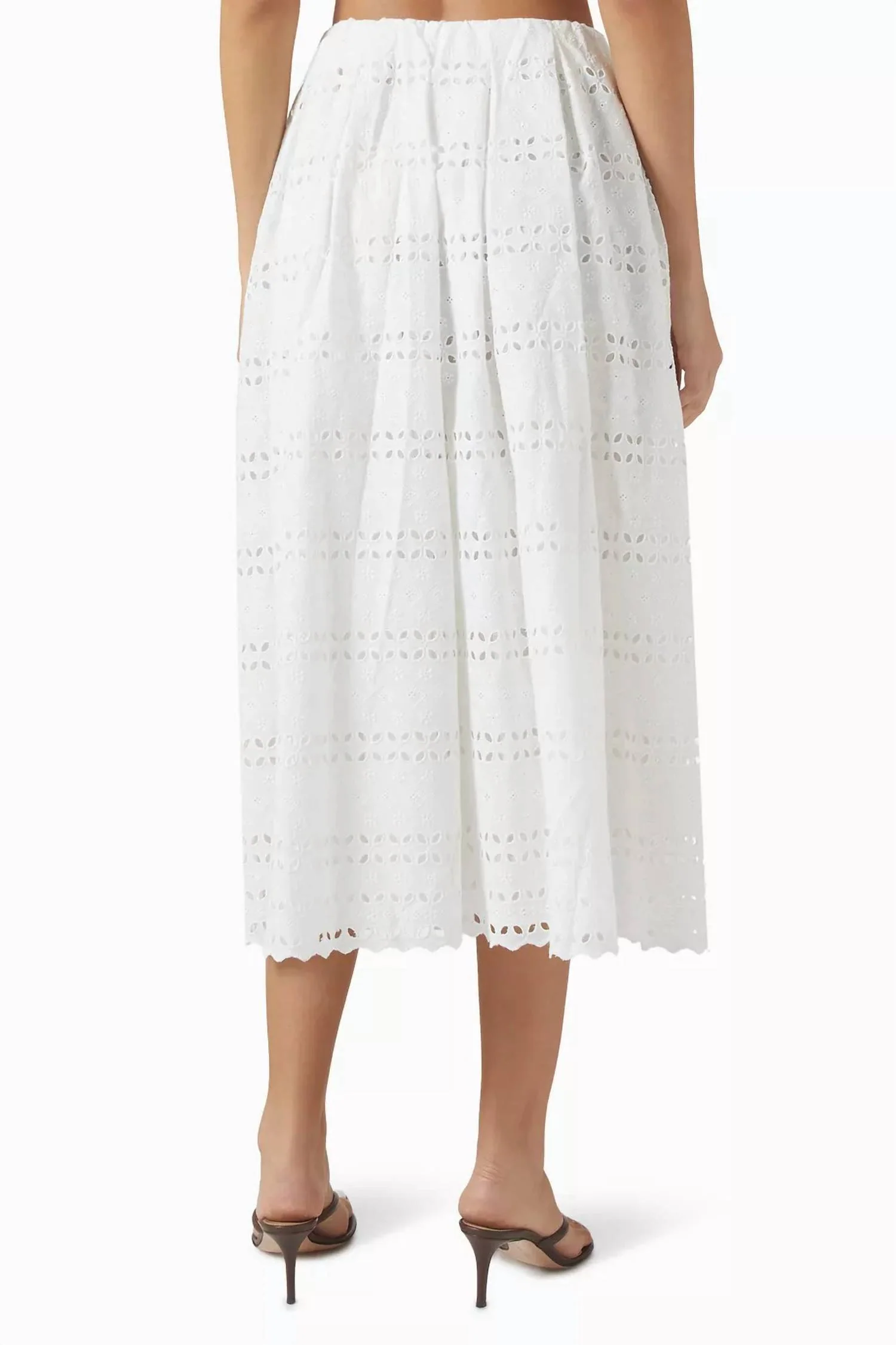 Abajo Midi Skirt In Rosa Broderie White - Image 2