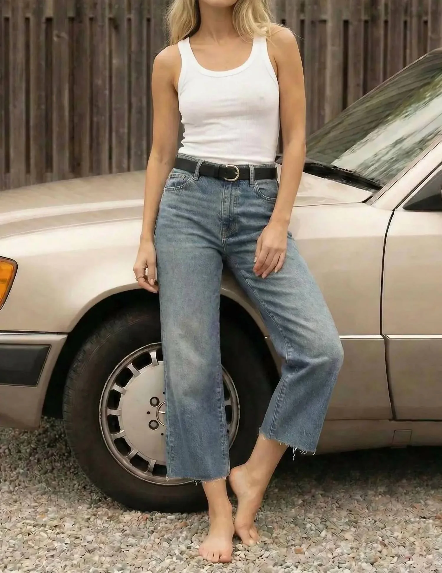 Aberdeen Crop Denim Jeans In Vintage Tint - Image 5