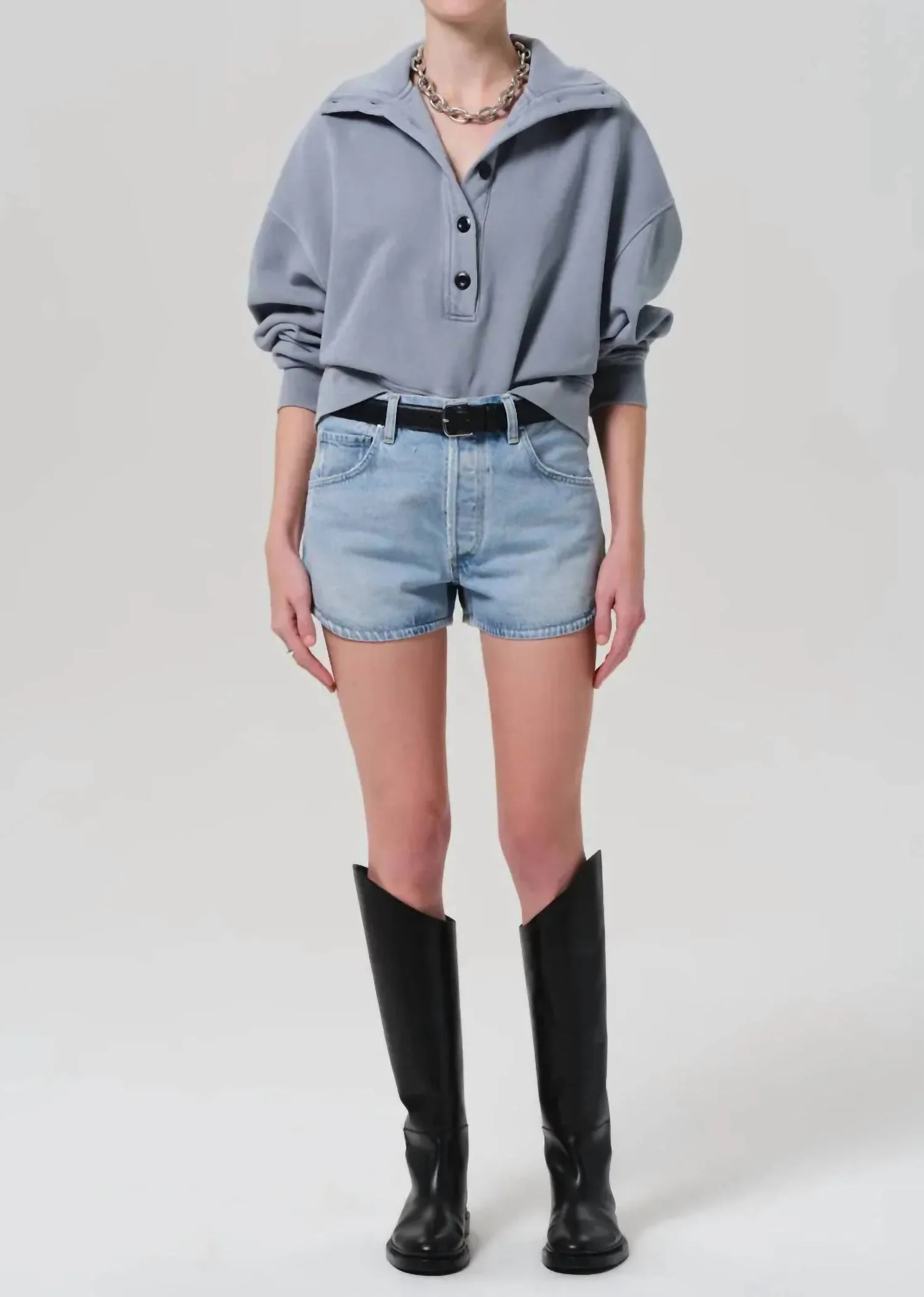 Abita Curved Hem Shorts In Blaire