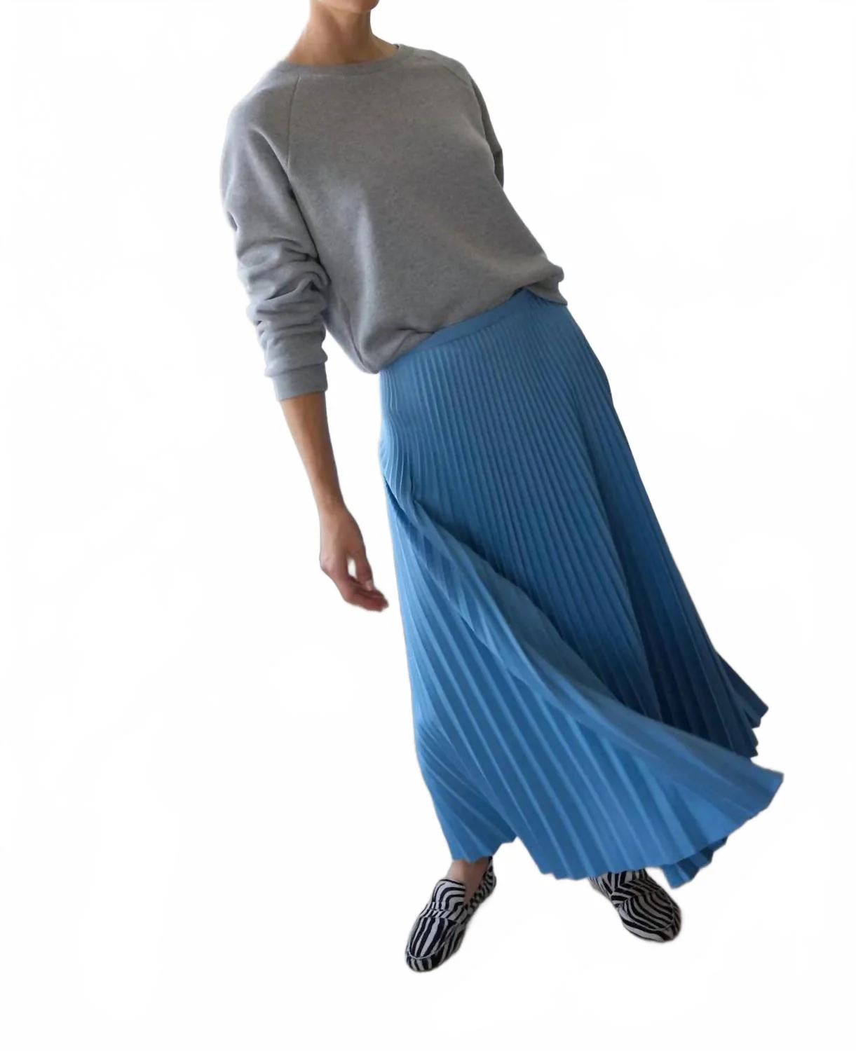 Accordion Skirt In Baby Blue - Image 2