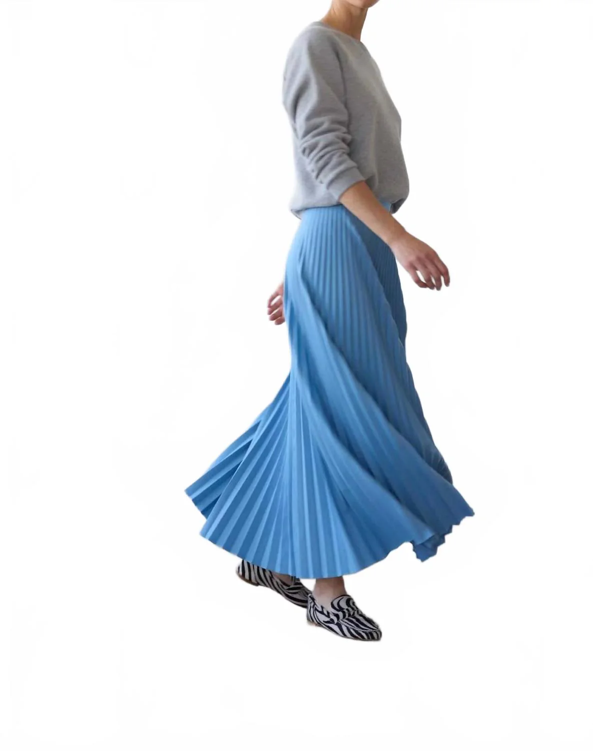 Accordion Skirt In Baby Blue - Image 3