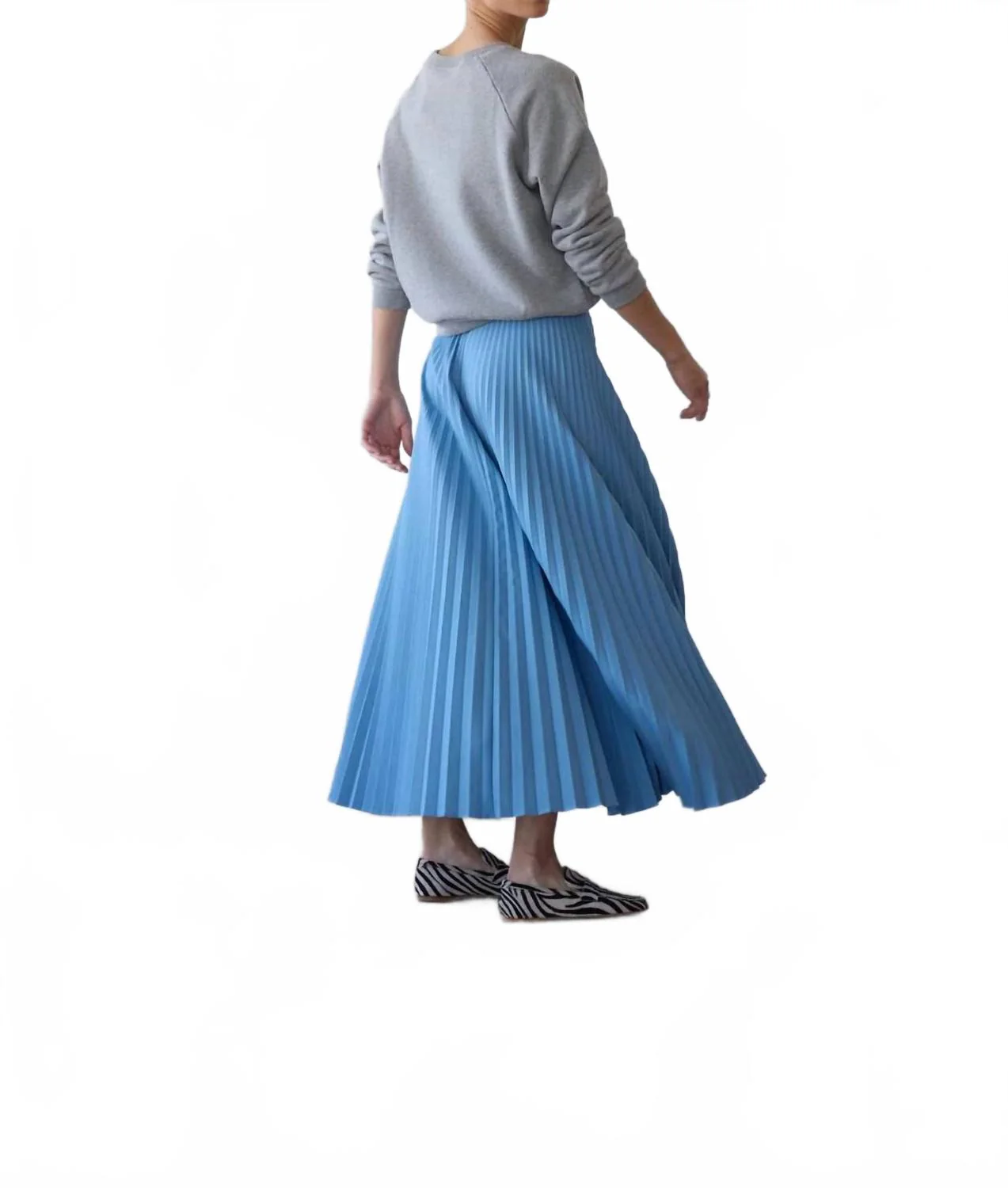 Accordion Skirt In Baby Blue - Image 4