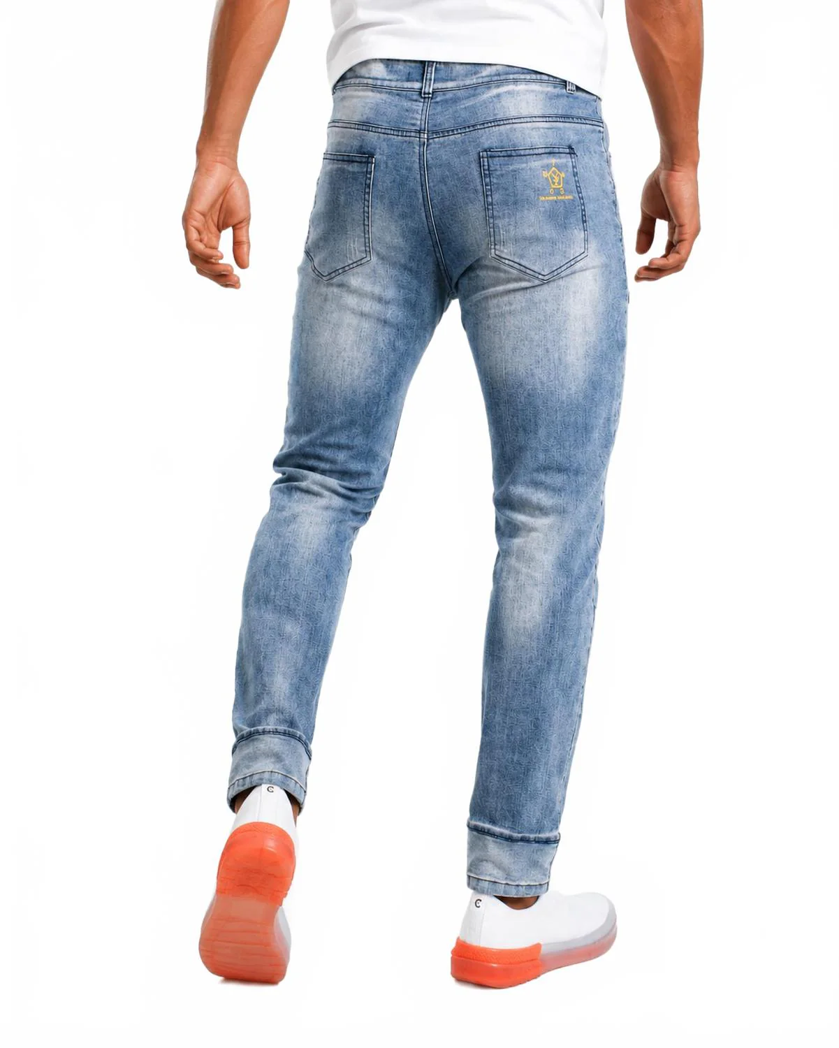 Act Self Denim Premium Street-Style Jeans In Washed Blue - Image 4