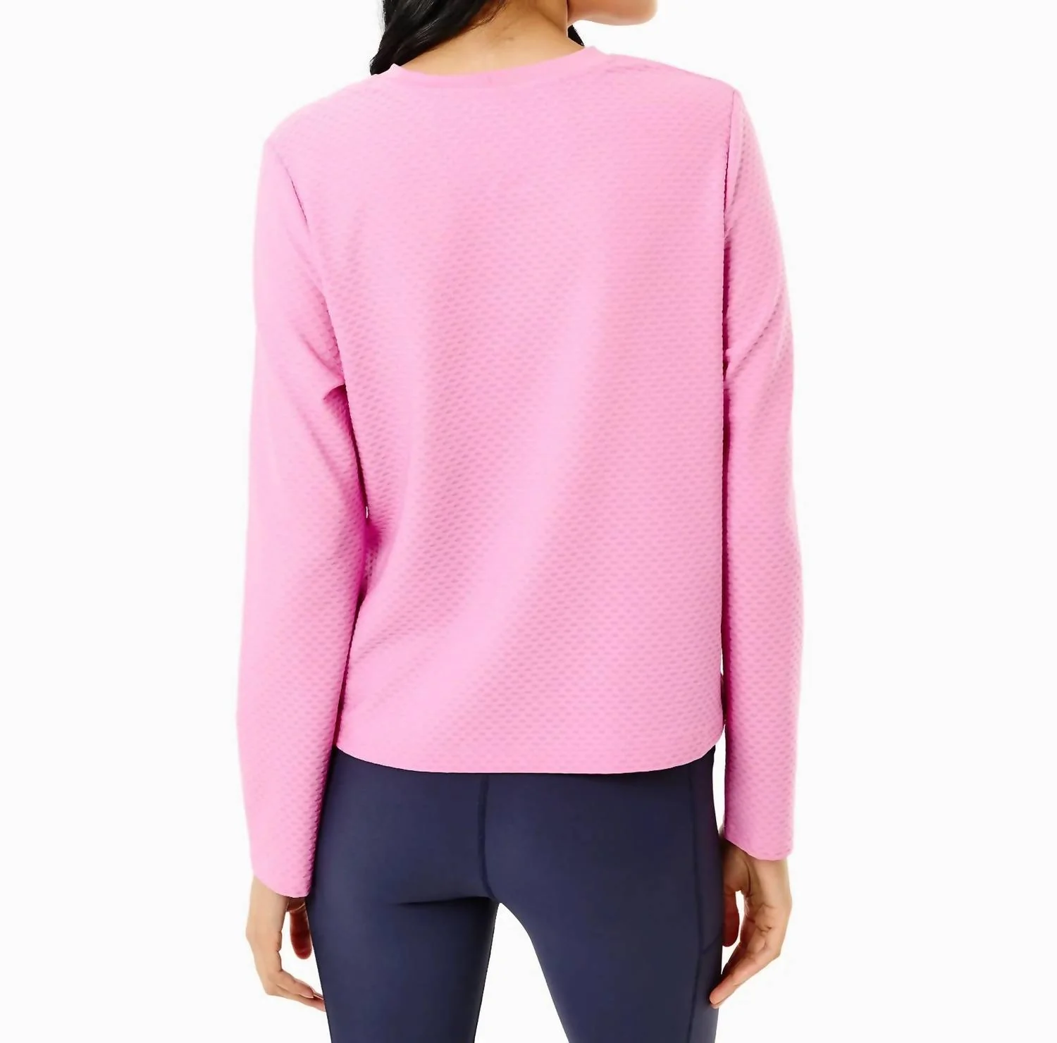 Active Mesh Walnut Long Sleeve Tee In Orchid - Image 3