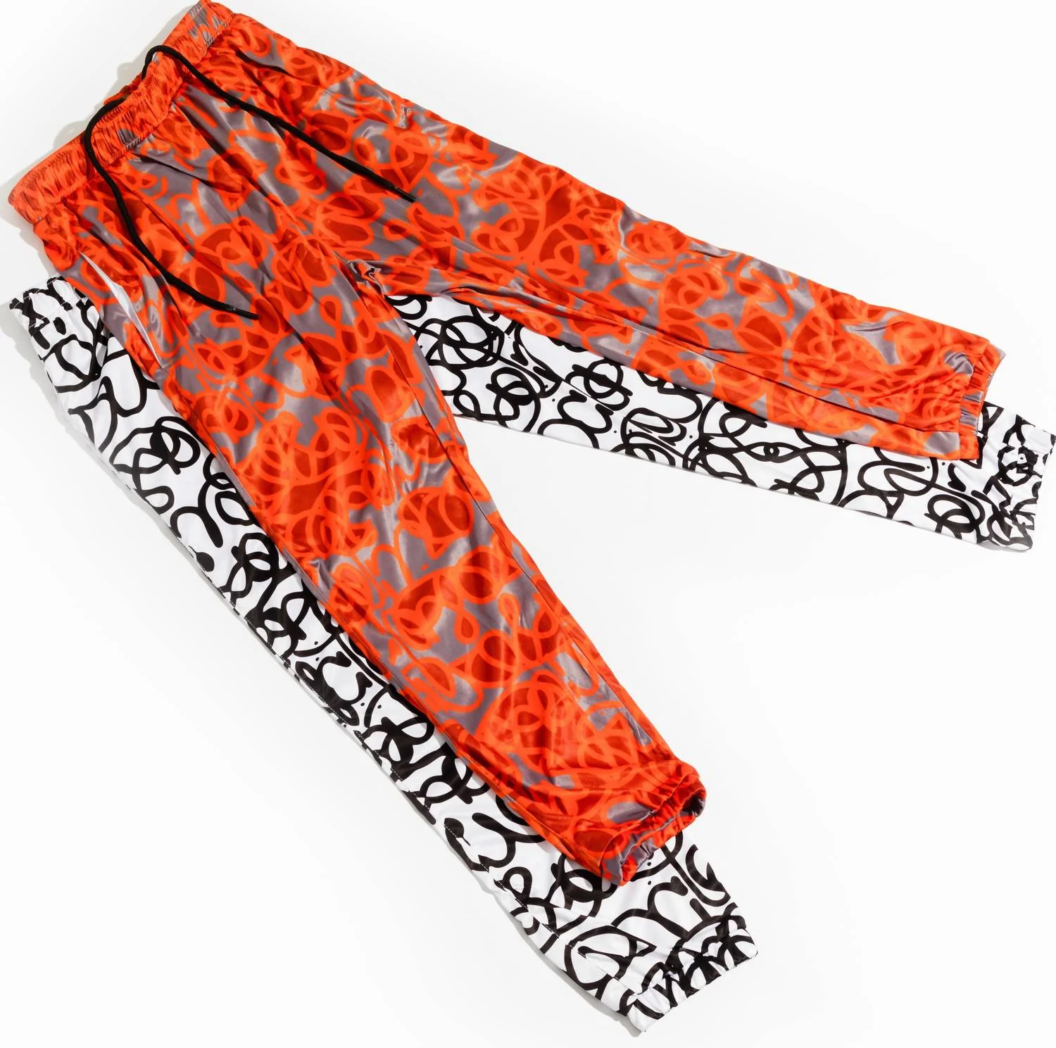 Active Self Graffiti Print Joggers In Black & White - Image 2