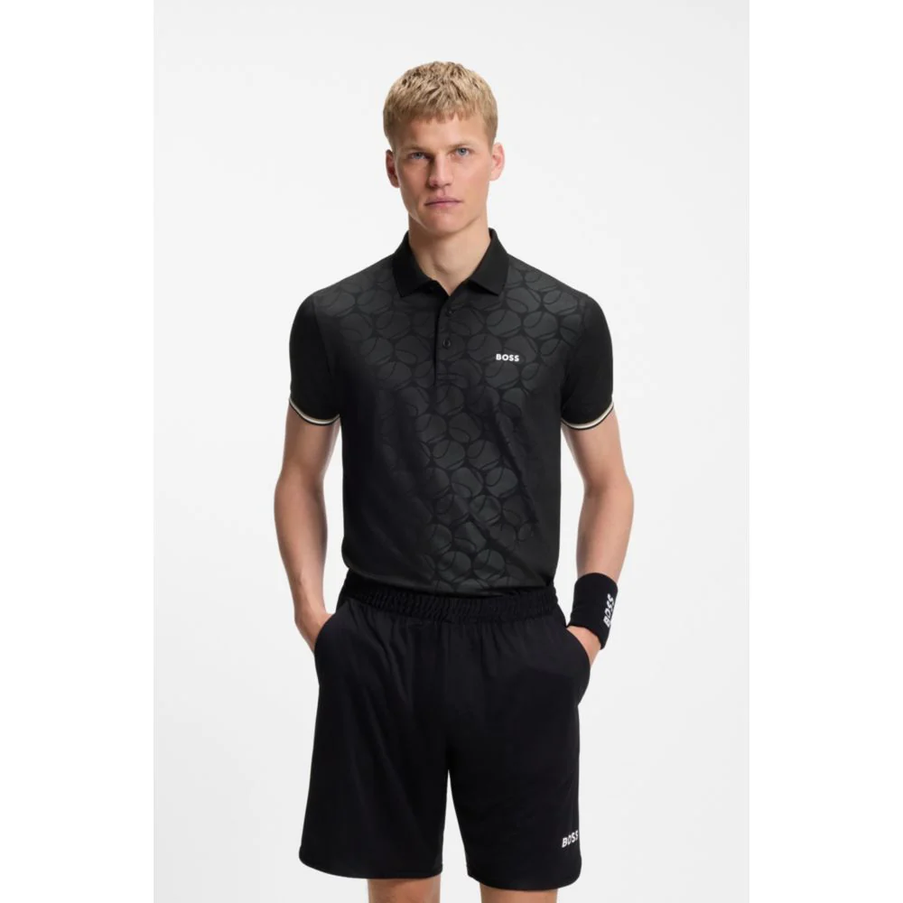 Active Slim-fit polo shirt with embossed tennis-ball pattern - Image 4