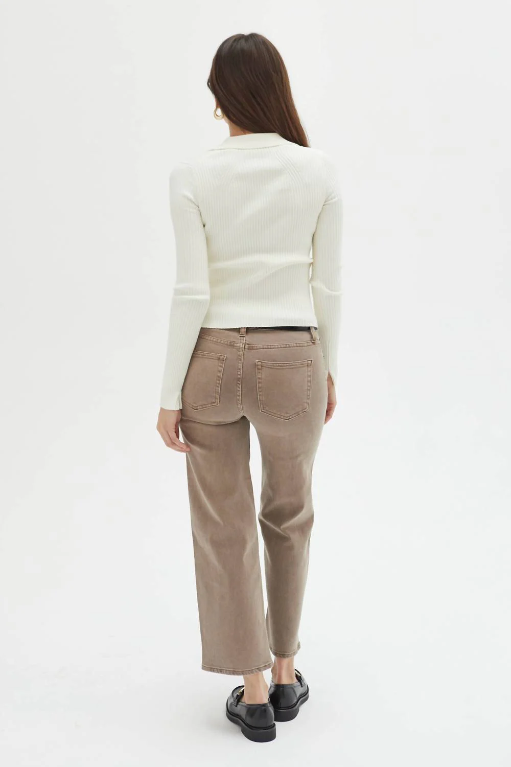 Addington Ankle Crop Denim Jeans In Brown Overdye - Image 3