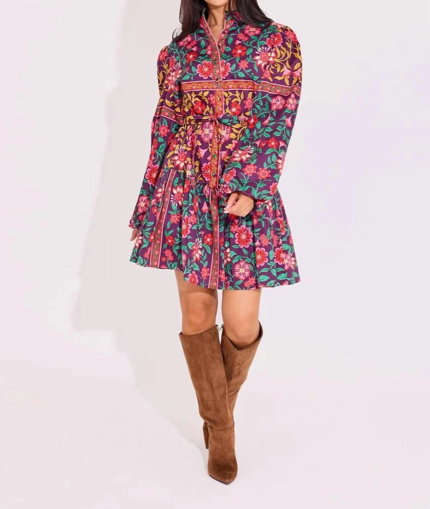 Adele Mini Dress In Medieval Floral