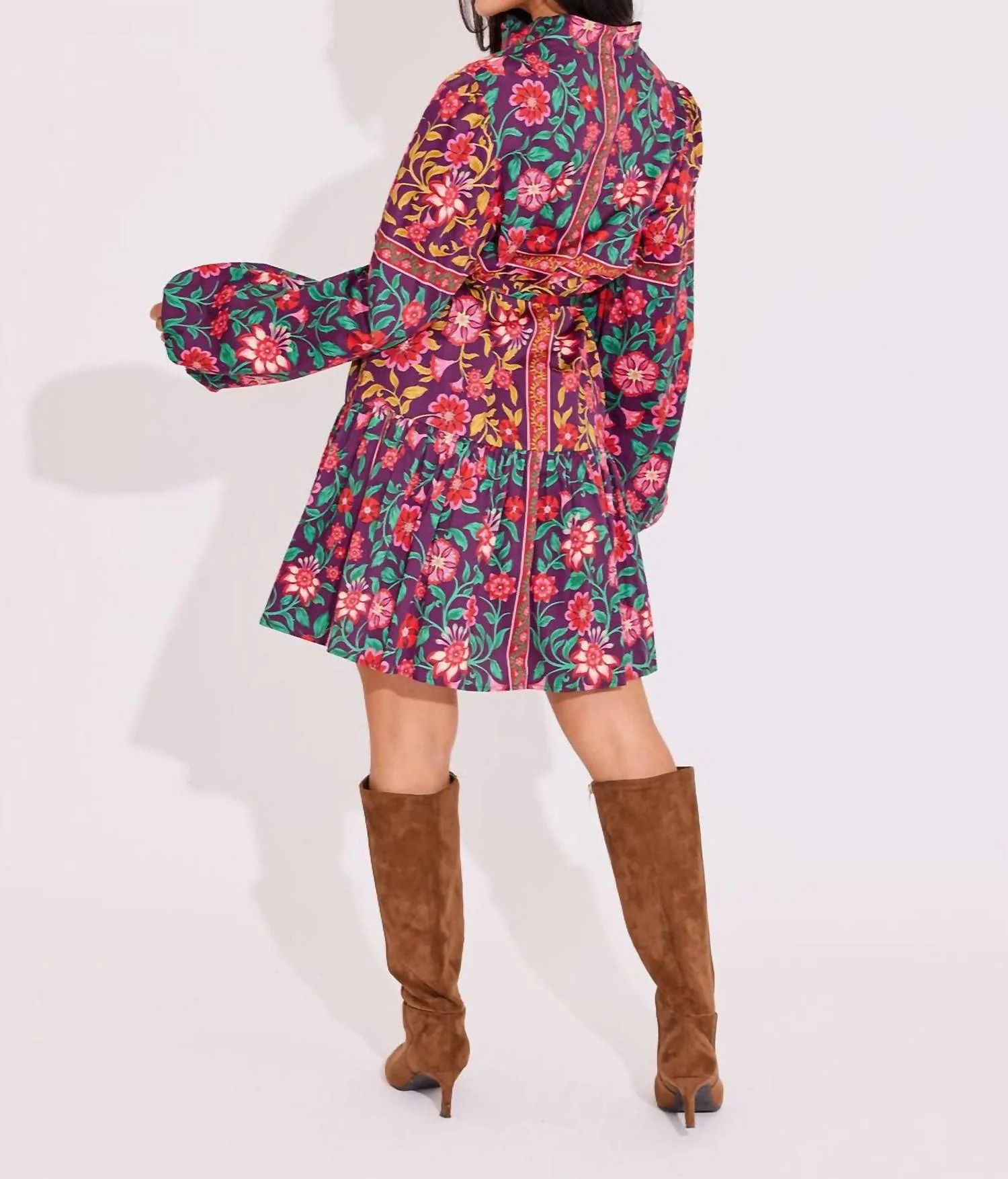 Adele Mini Dress In Medieval Floral - Image 2