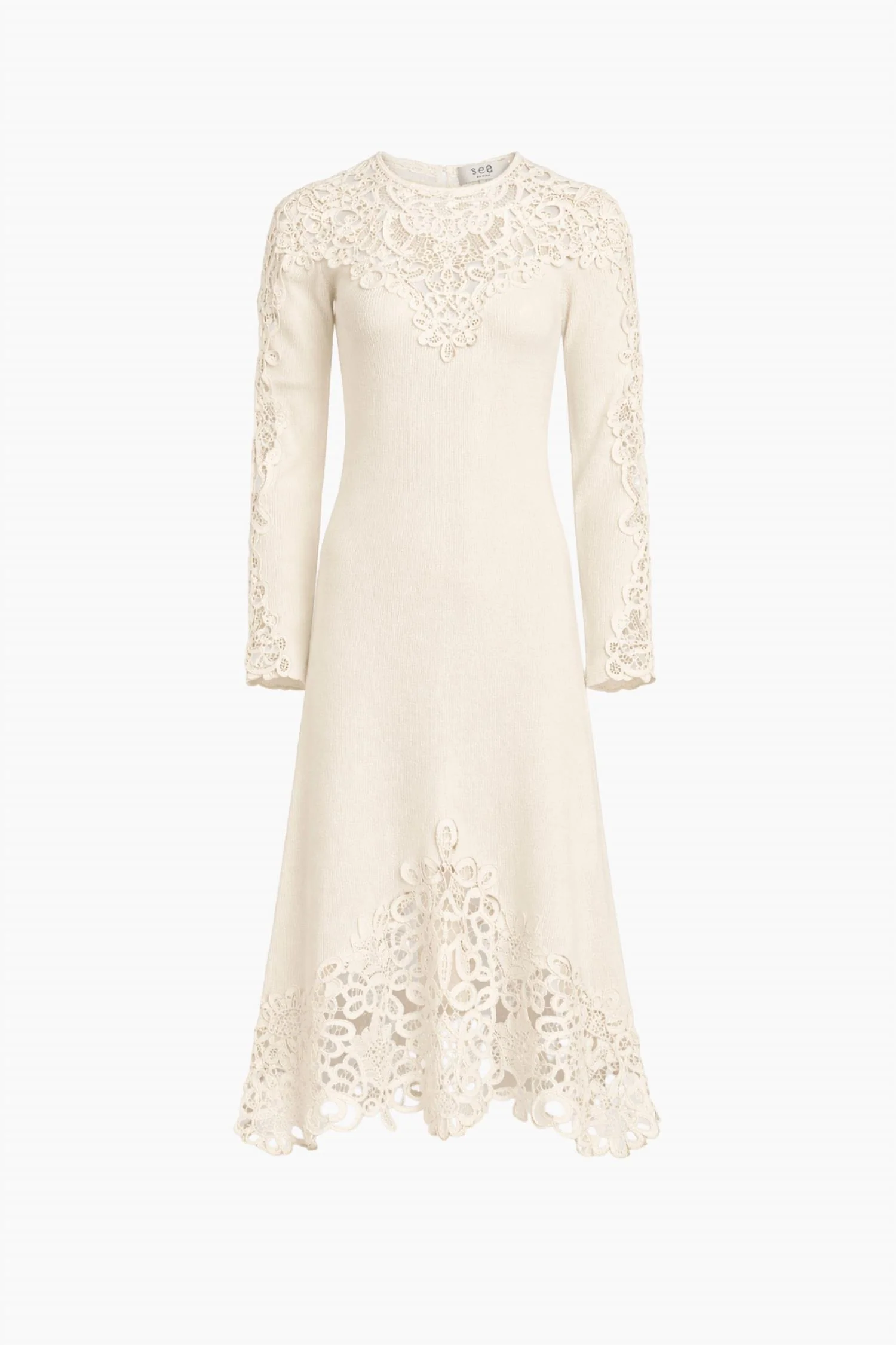 Adelina Long Sleeve Dress In Cream - Image 5