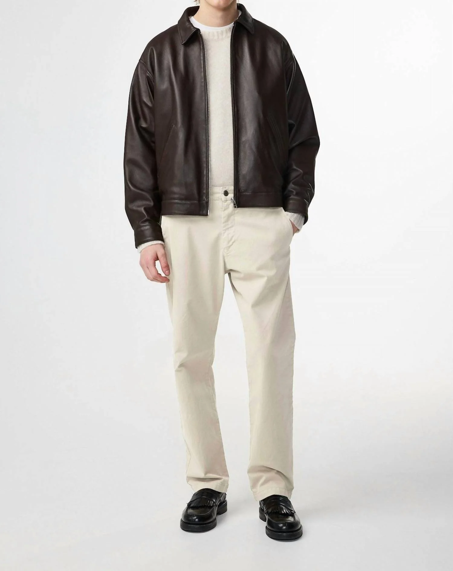 Aden Straight Leg Jeans In Ivory
