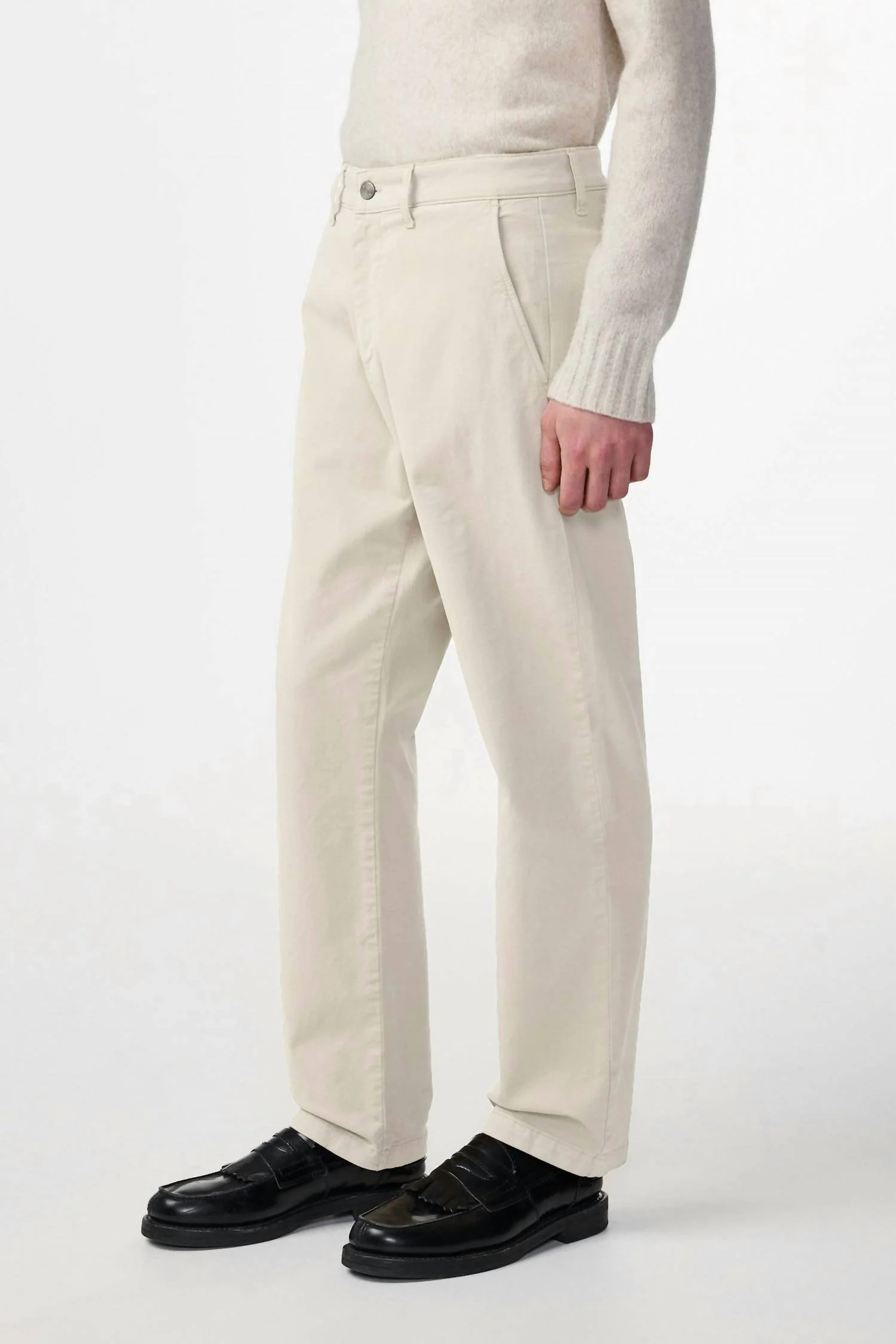 Aden Straight Leg Jeans In Ivory - Image 3