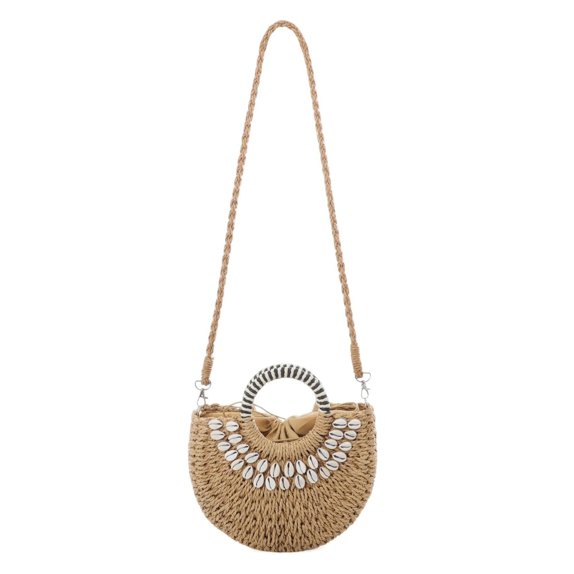 Adornia Basket Arc Shell-Embroidered Handle Bag with Shoulder Strap - Image 5