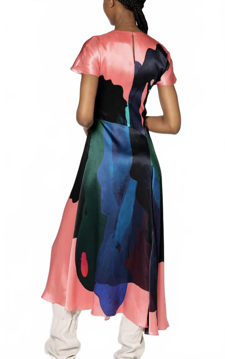 Adriana Silk Dress In Amaranth - Image 2