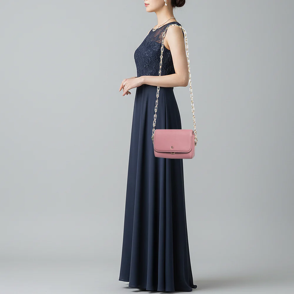 Aigner Grazia Mini Pink Leather Crossbody Bag - Image 2