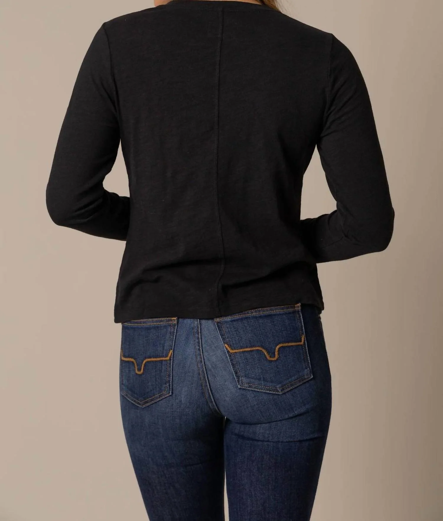 Ainsley Long Sleeve Tee In Black - Image 2