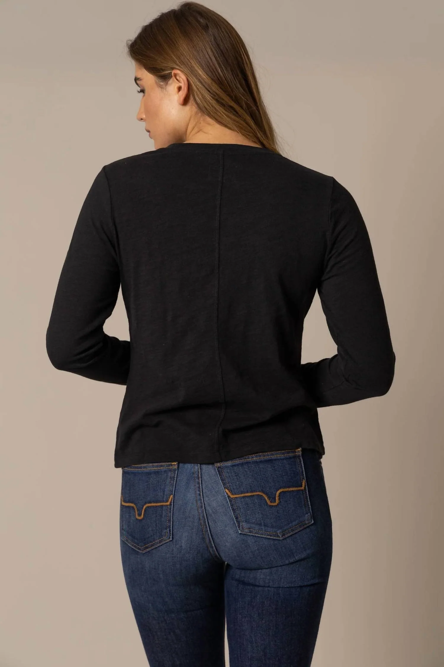 Ainsley Long Sleeve Tee In Black - Image 3
