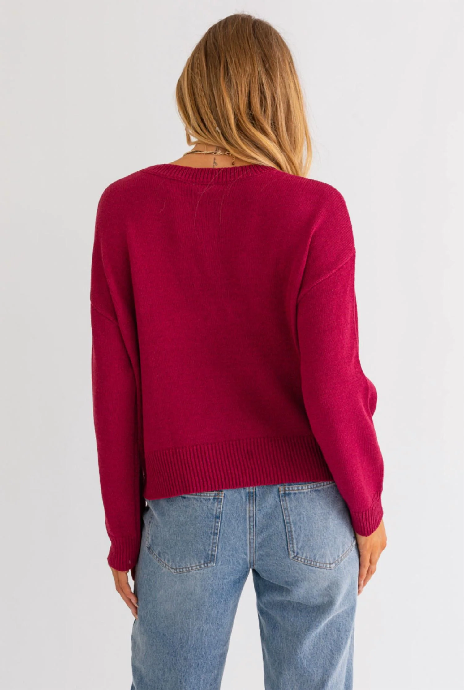 Alabama Tinsel Sweater In Crimson - Image 3