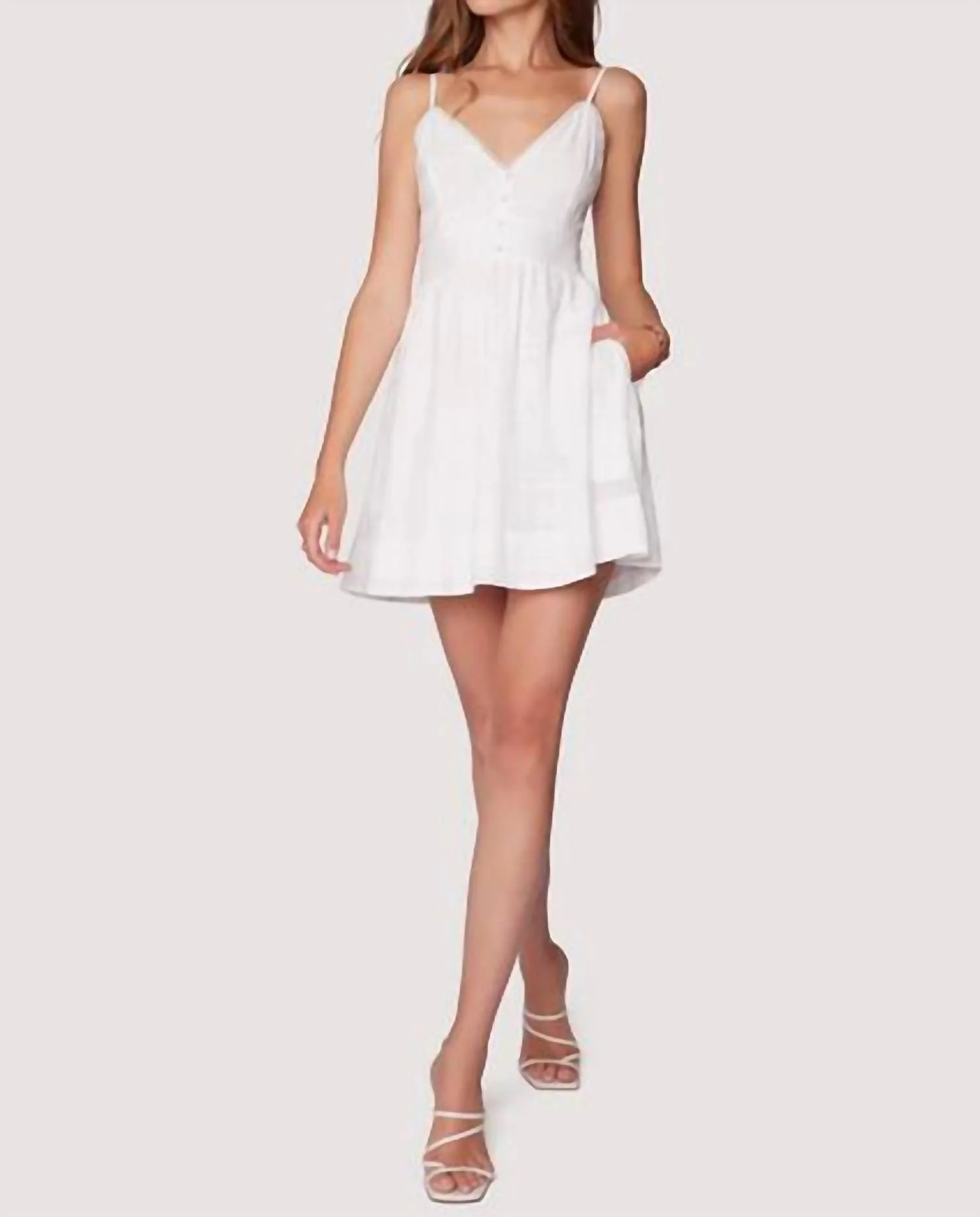 Alamour Sleeveless Mini Dress In Off White