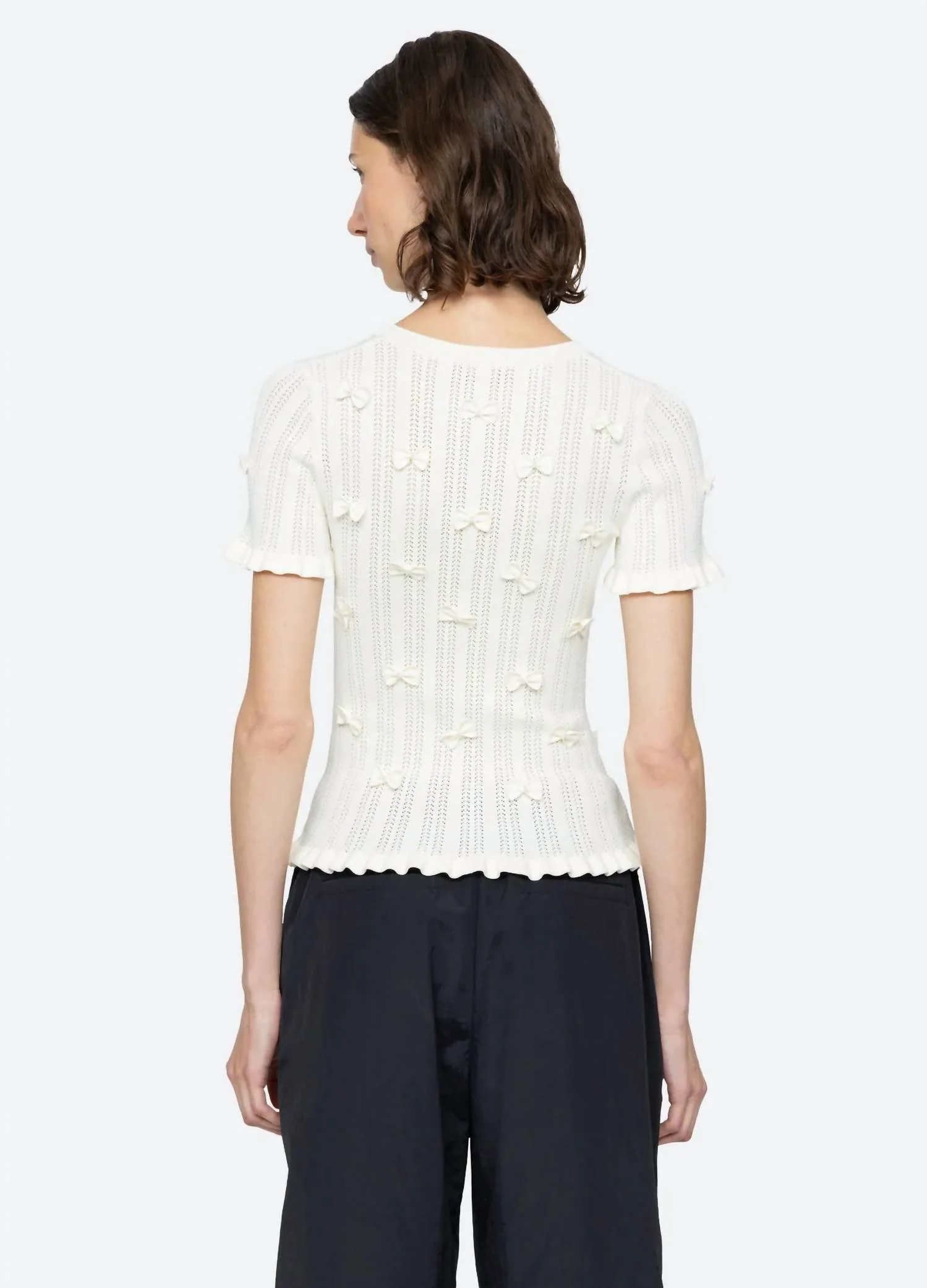 Alberta Pearl Knit Top In Cream - Image 2