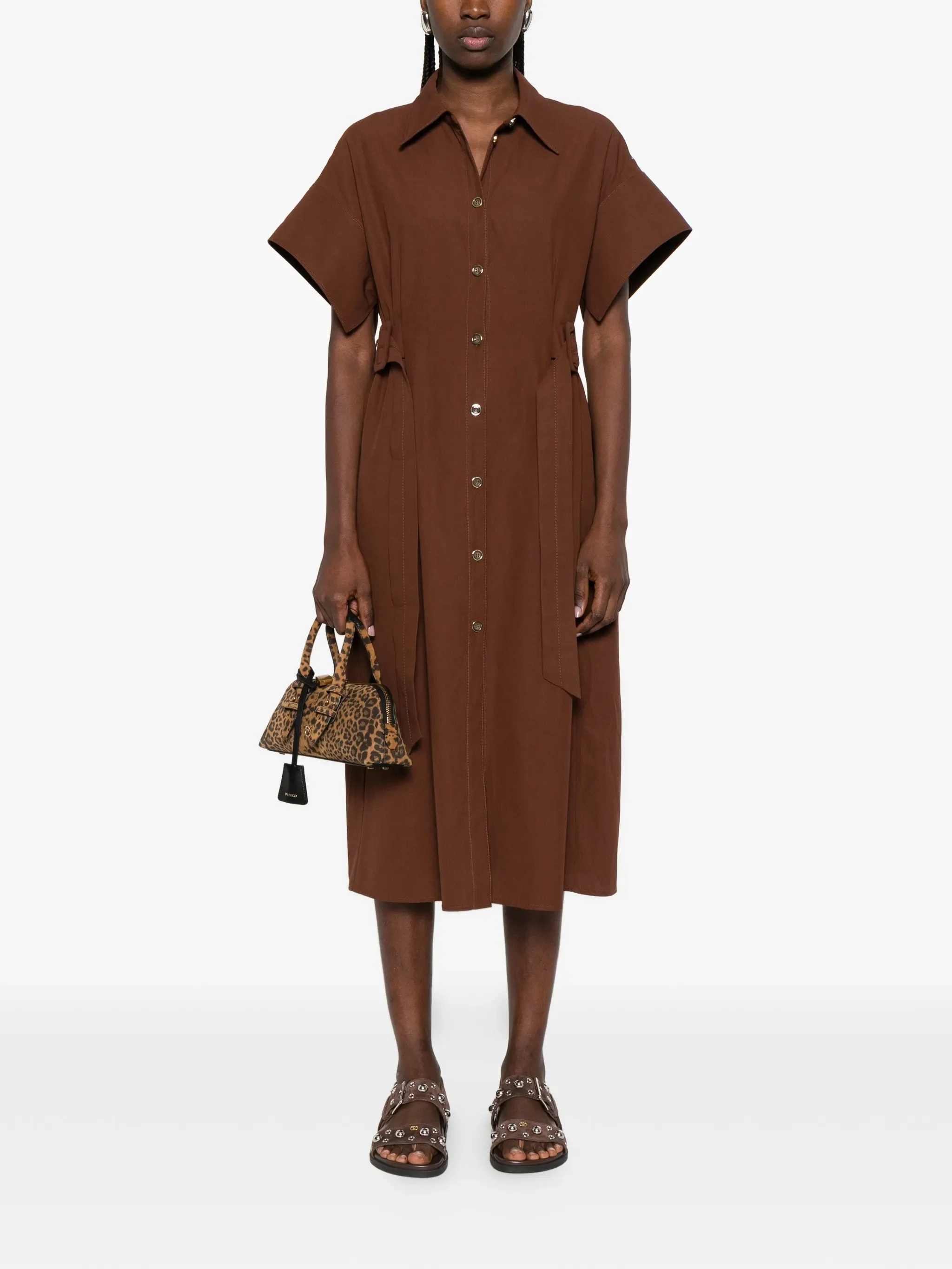 Alesha Midi Wide-Sleeve Fabric Dress - Image 2