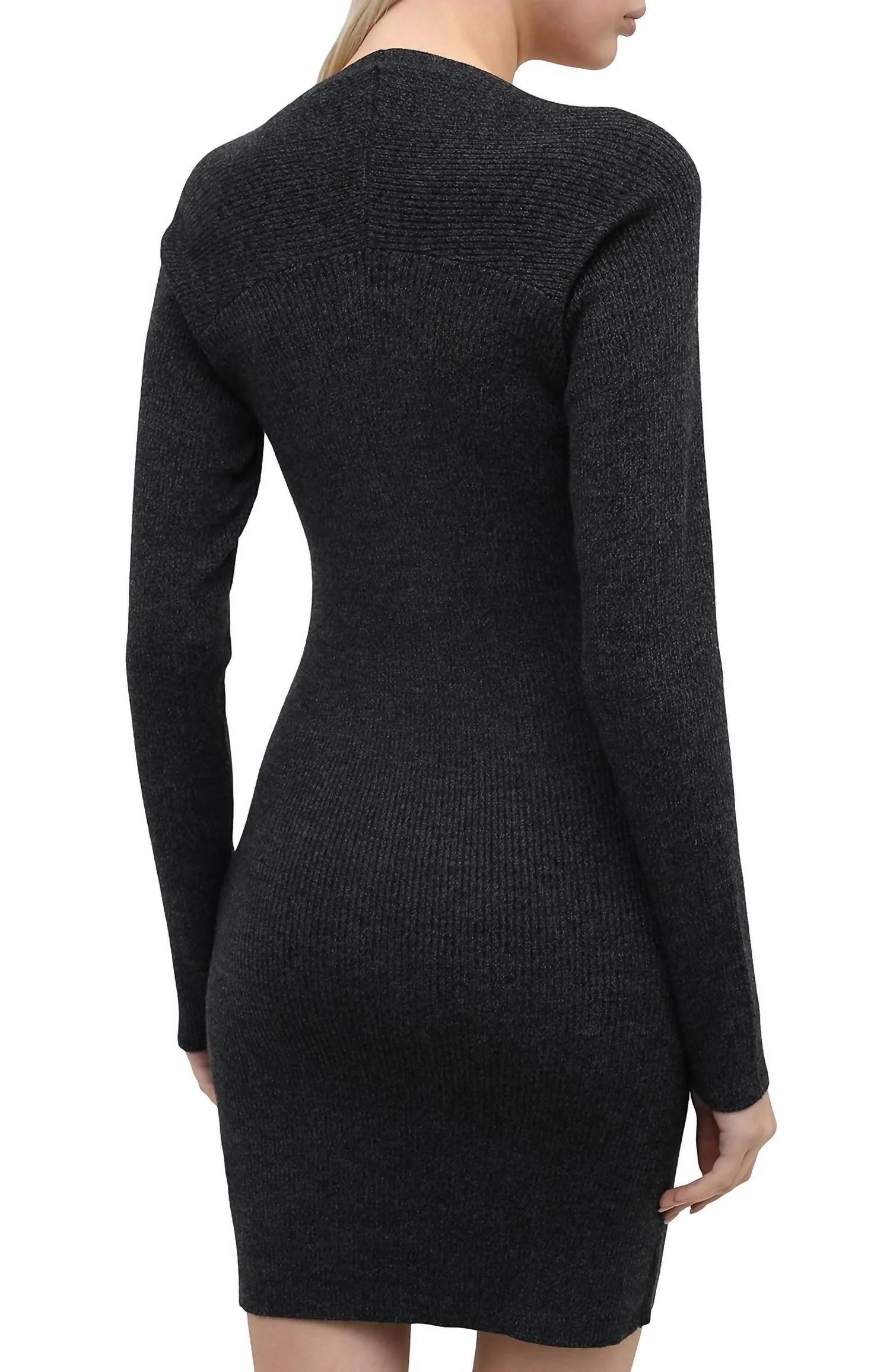 Alexa Criss Cross Dress In Dark Grey - Image 2