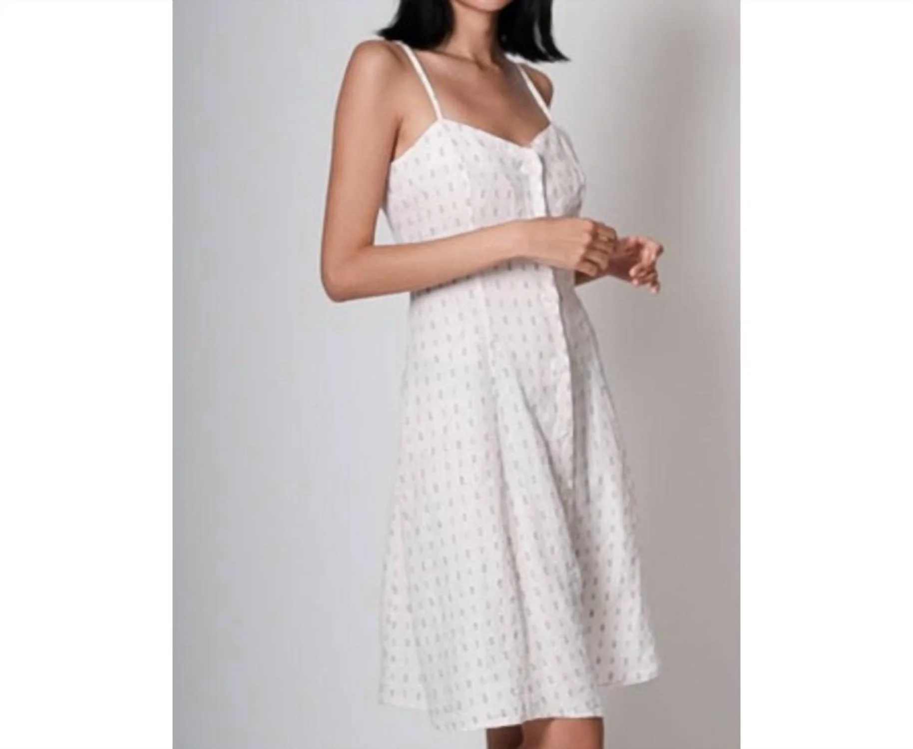 Alexis Dress In Pink Linen - Image 2