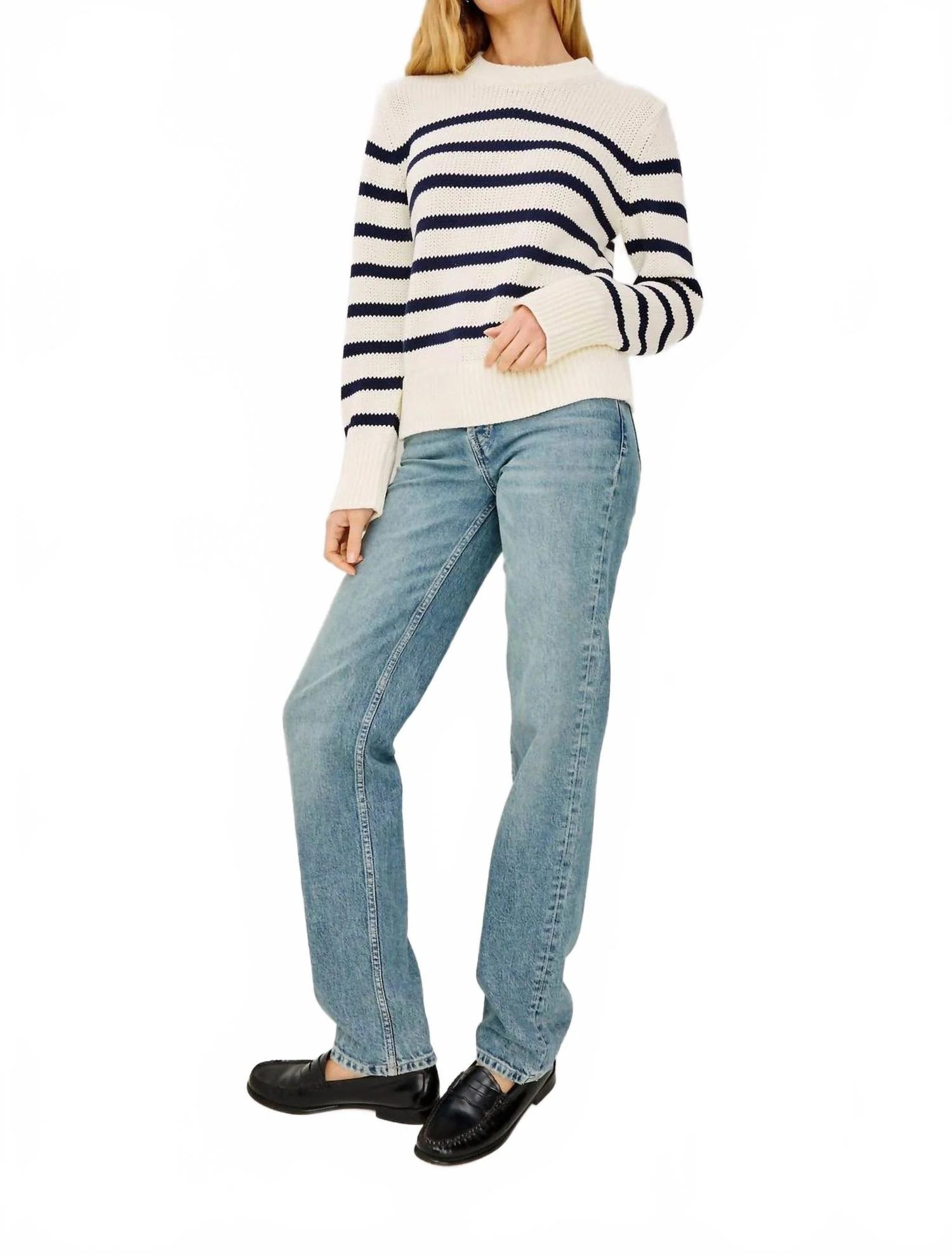 Alise Long Sleeve Sweater In Striped - Image 3