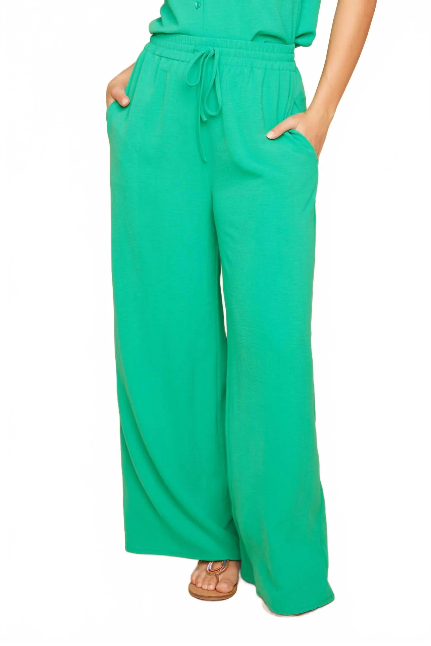 All Day Wide Leg Pant In Jade