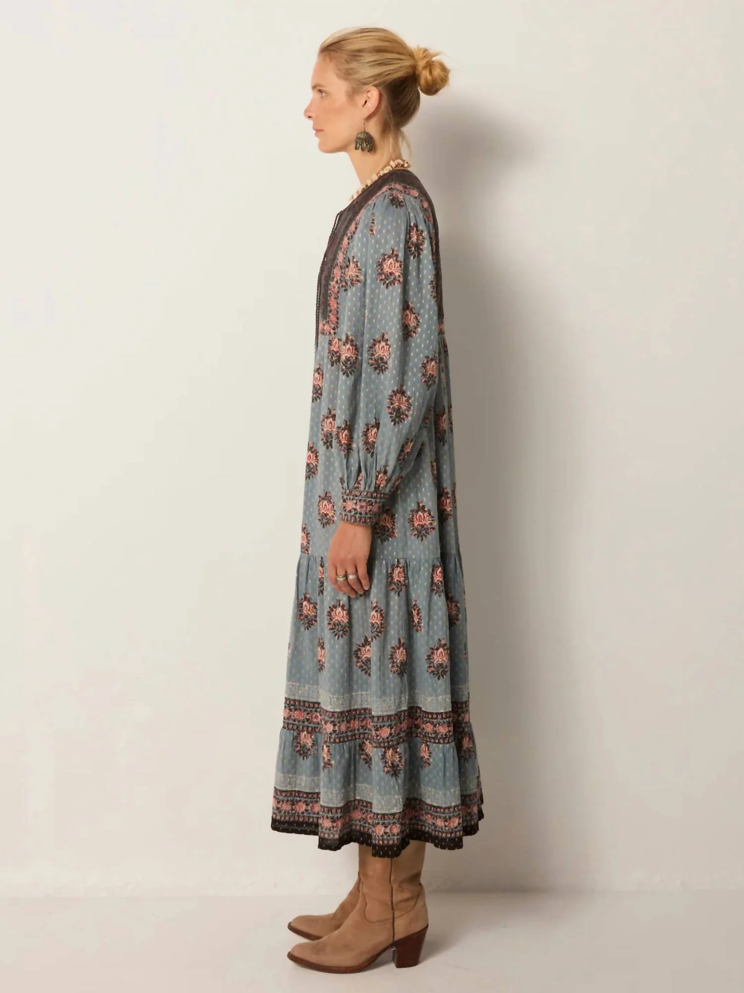 Allegra Afghan-Inspired Dress In Cerulean Mist - Image 3