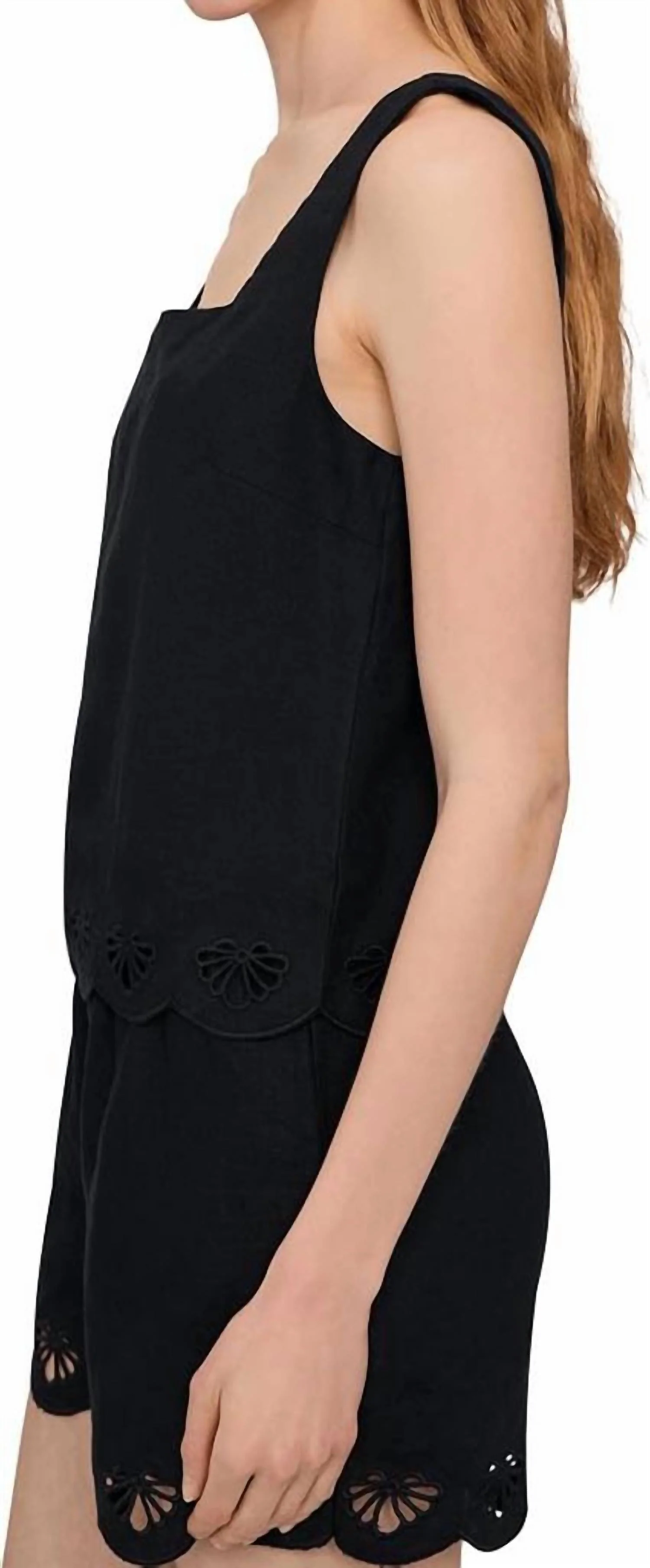 Almost There Linen Top In Black - Image 3