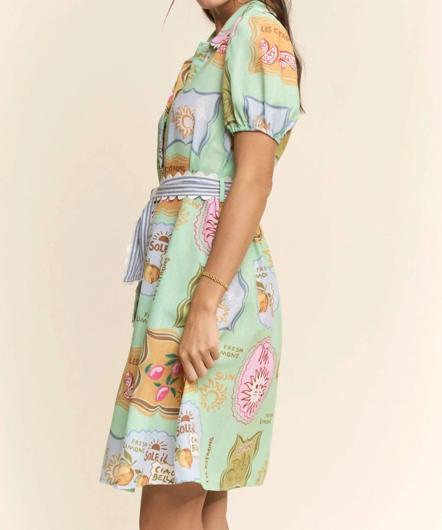 Amalfi Market Dress In Green - Image 2