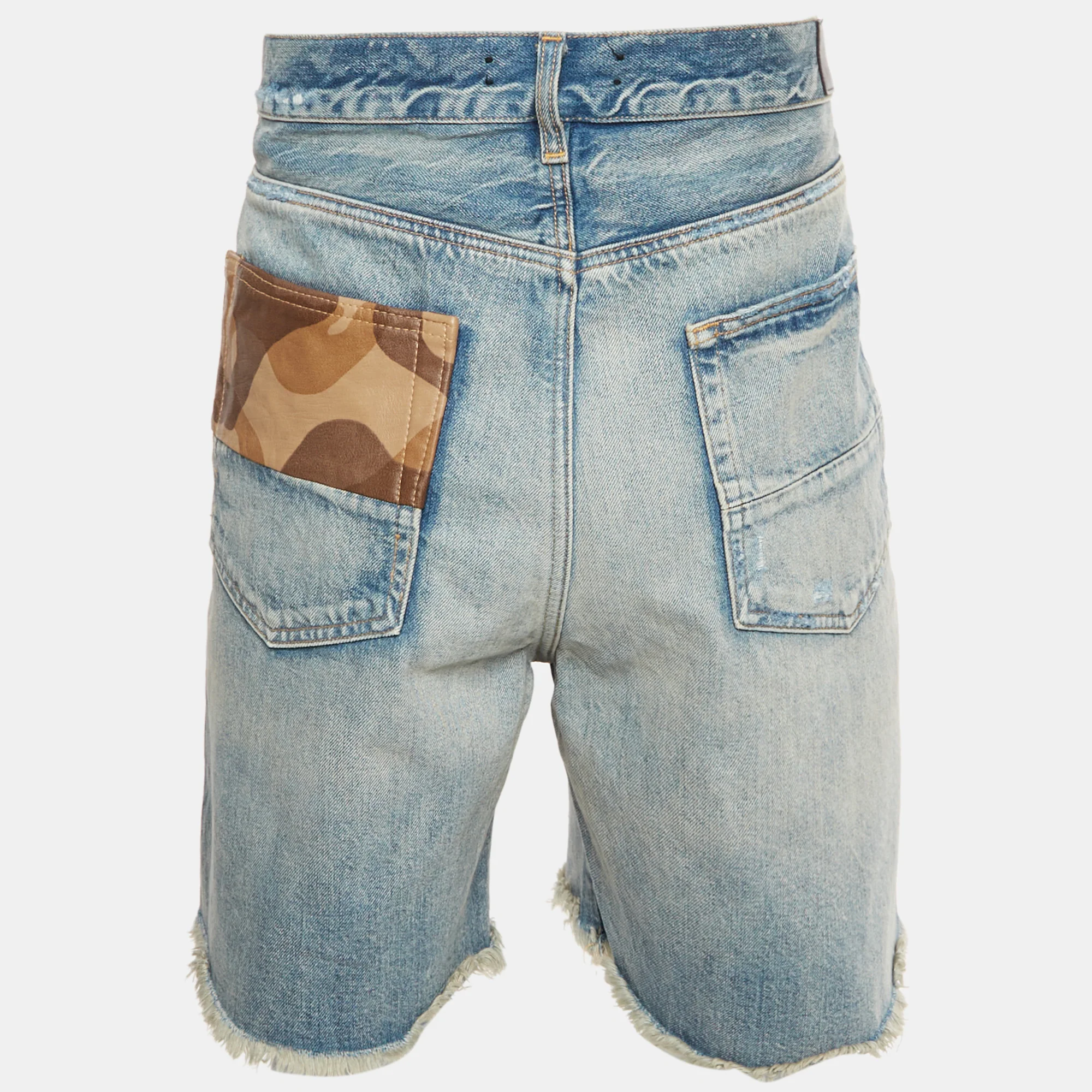 Amiri Blue Denim Distressed Shorts Xl/waist - Image 3