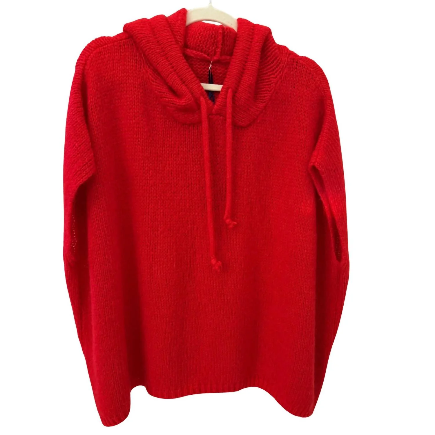 An Autumn Haze Hooded Knit Top In Scarlet Red - Image 3