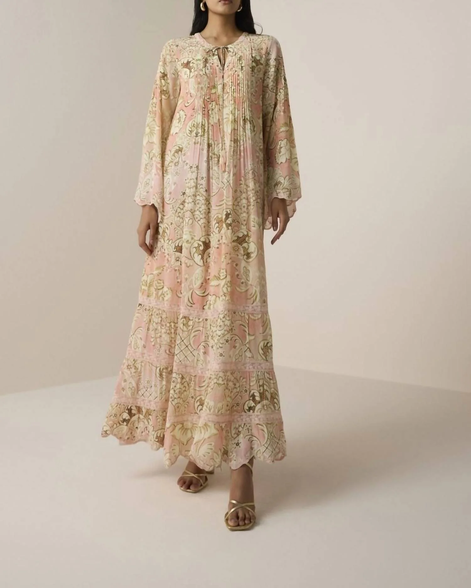 Anah Maxi Dress In Peach
