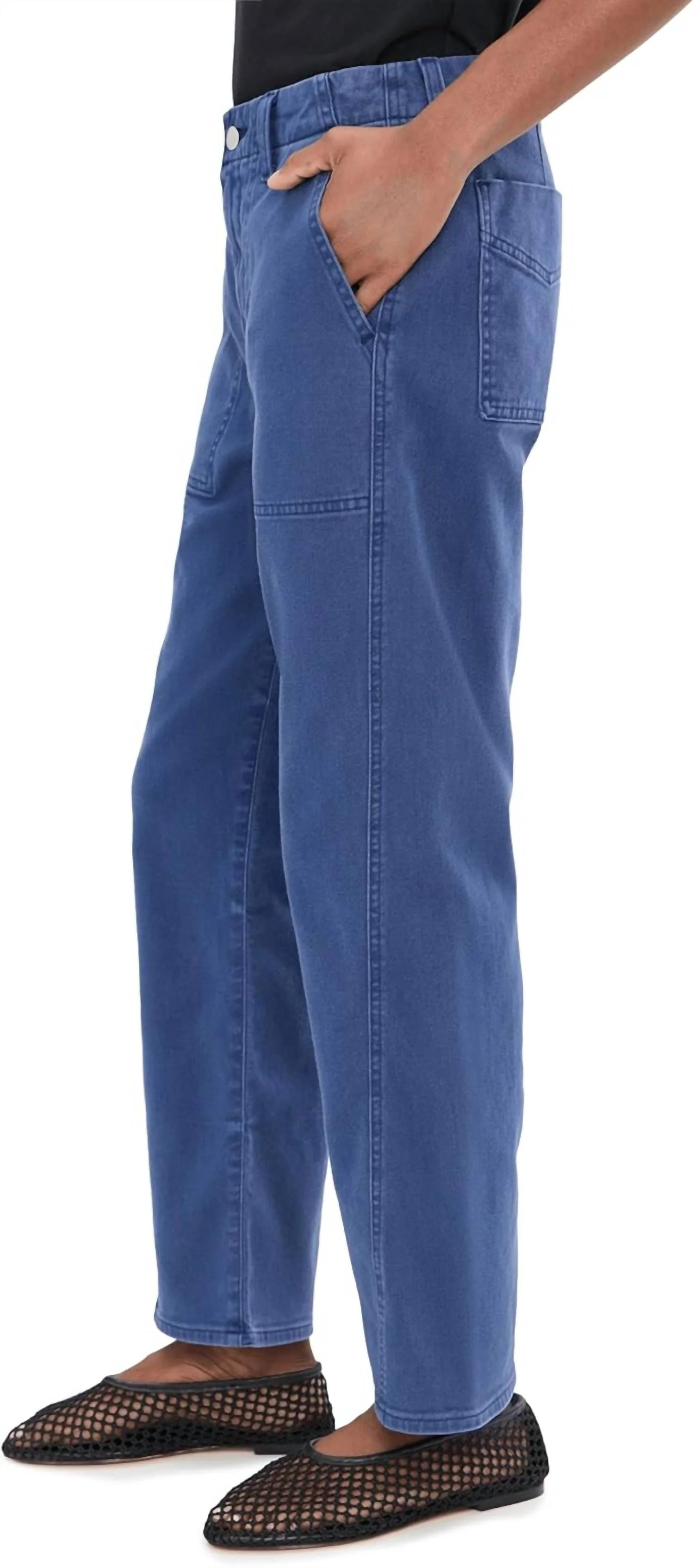 Analeigh Mid-Rise Utility Pants In Sulfur Pacific Navy - Image 3