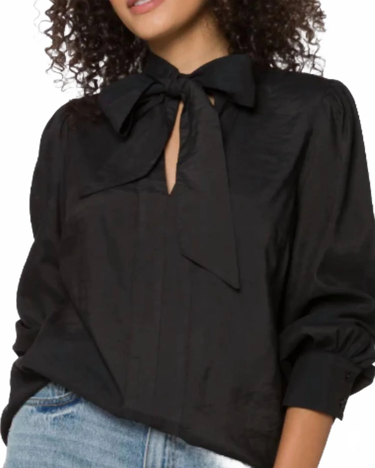 Anastasia Tie-Neck Blouse In Black - Image 2