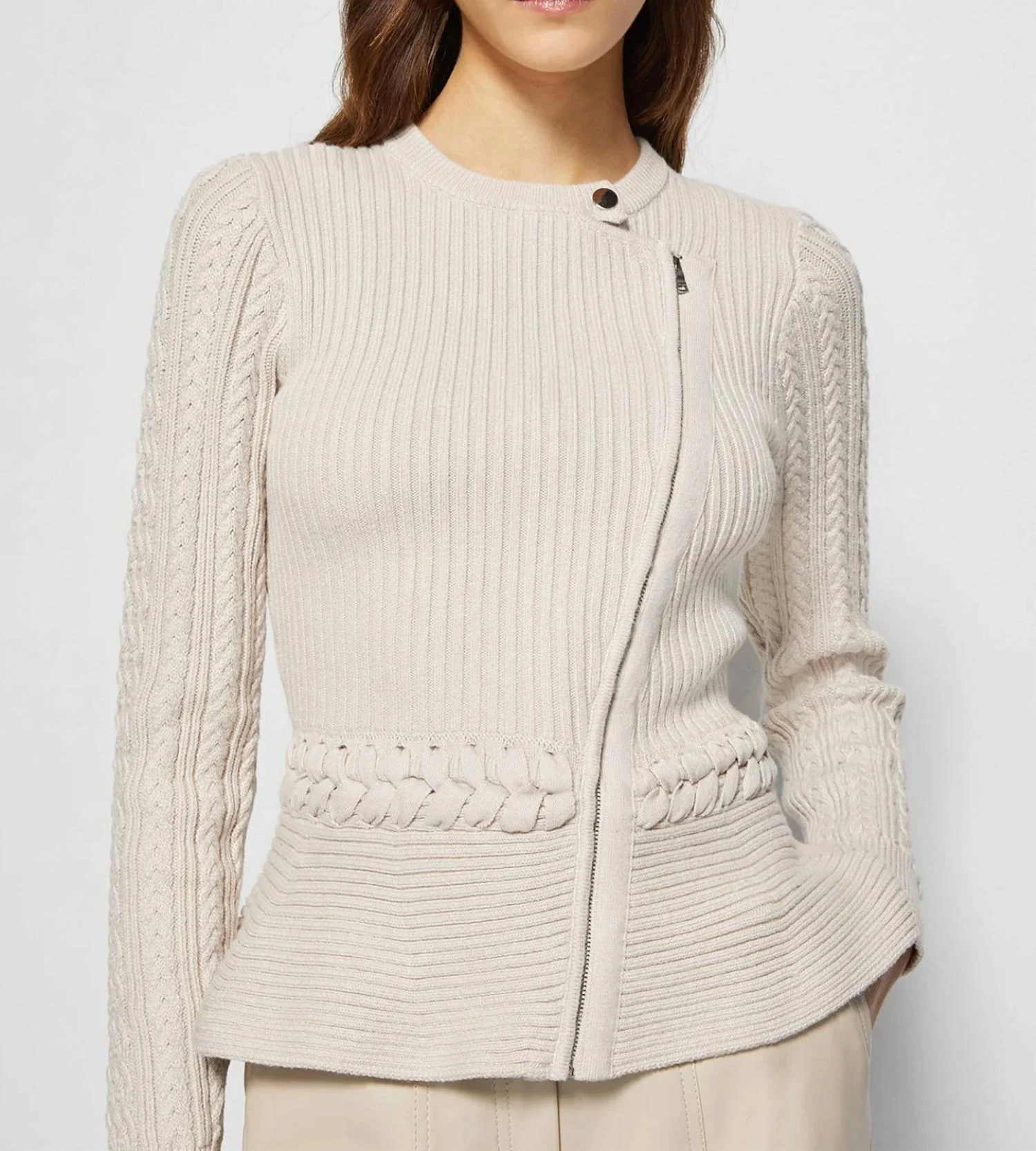 Andi Peplum Jacket In Stone - Image 2