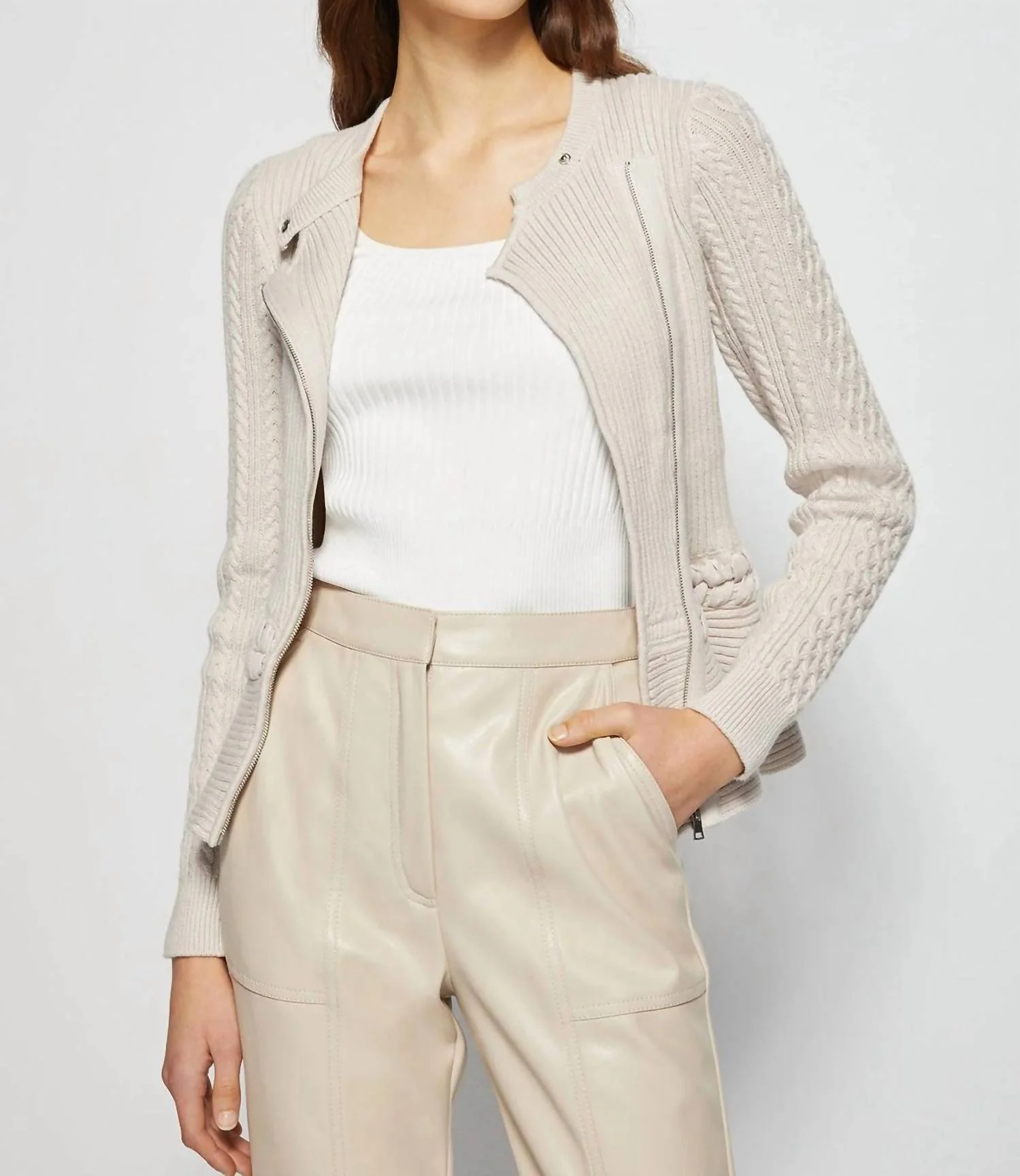 Andi Peplum Jacket In Stone - Image 4