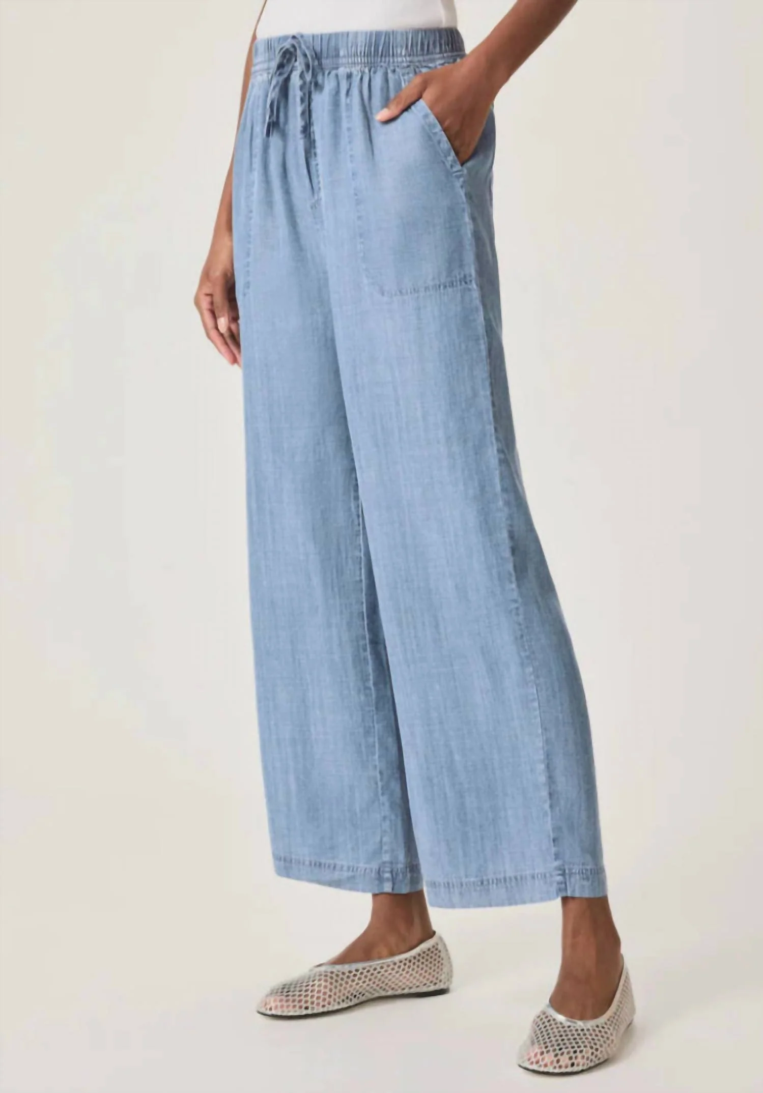 Angie Wide-Leg Pant In Indigo - Image 3