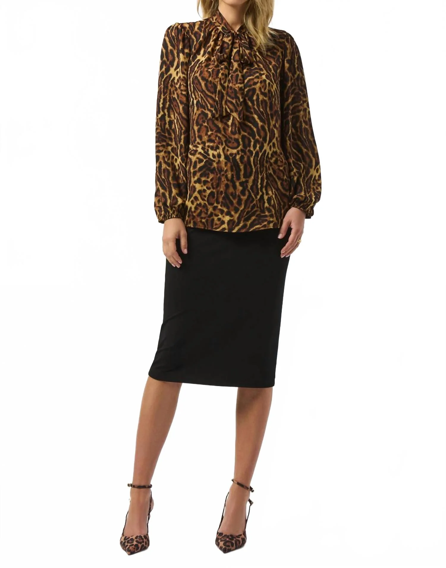 Animal Print Straight Top In Black/brown - Image 2
