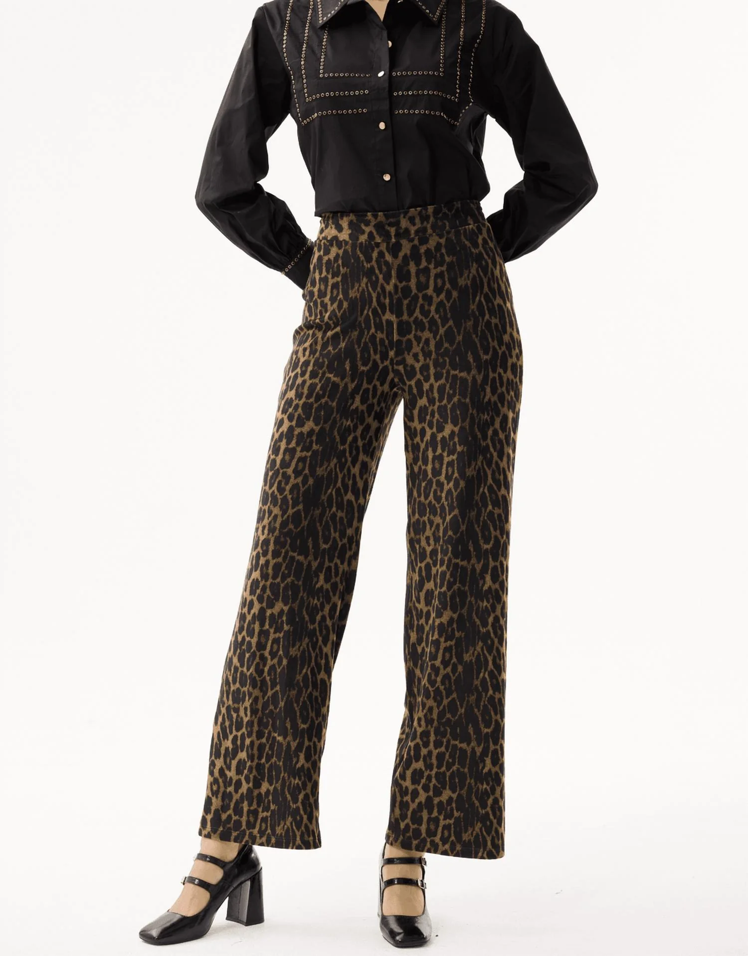 Animal Pull On Pants In Leopard
