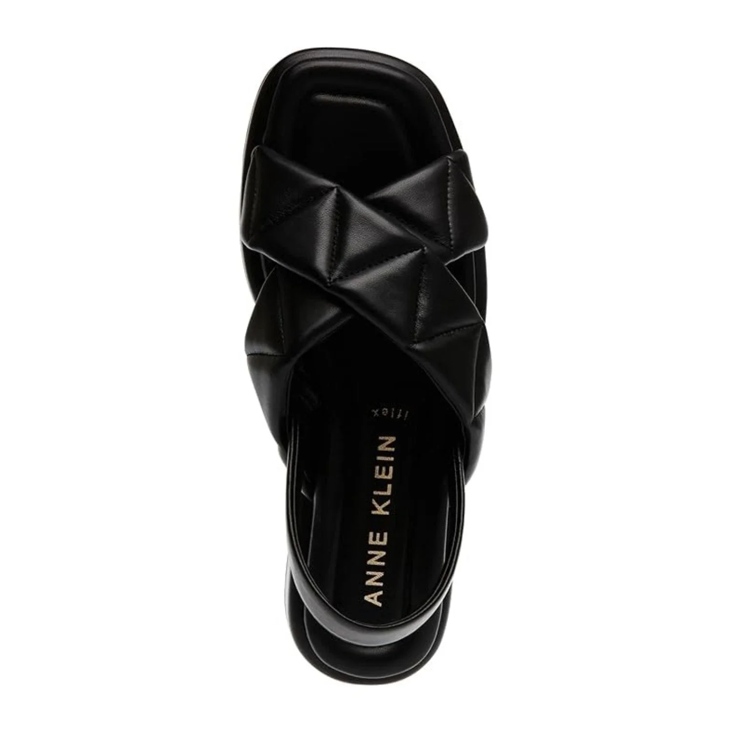 Anne Klein Air Sandals Women Black Leather Cross Strap Slingback HTAT903 - Image 2