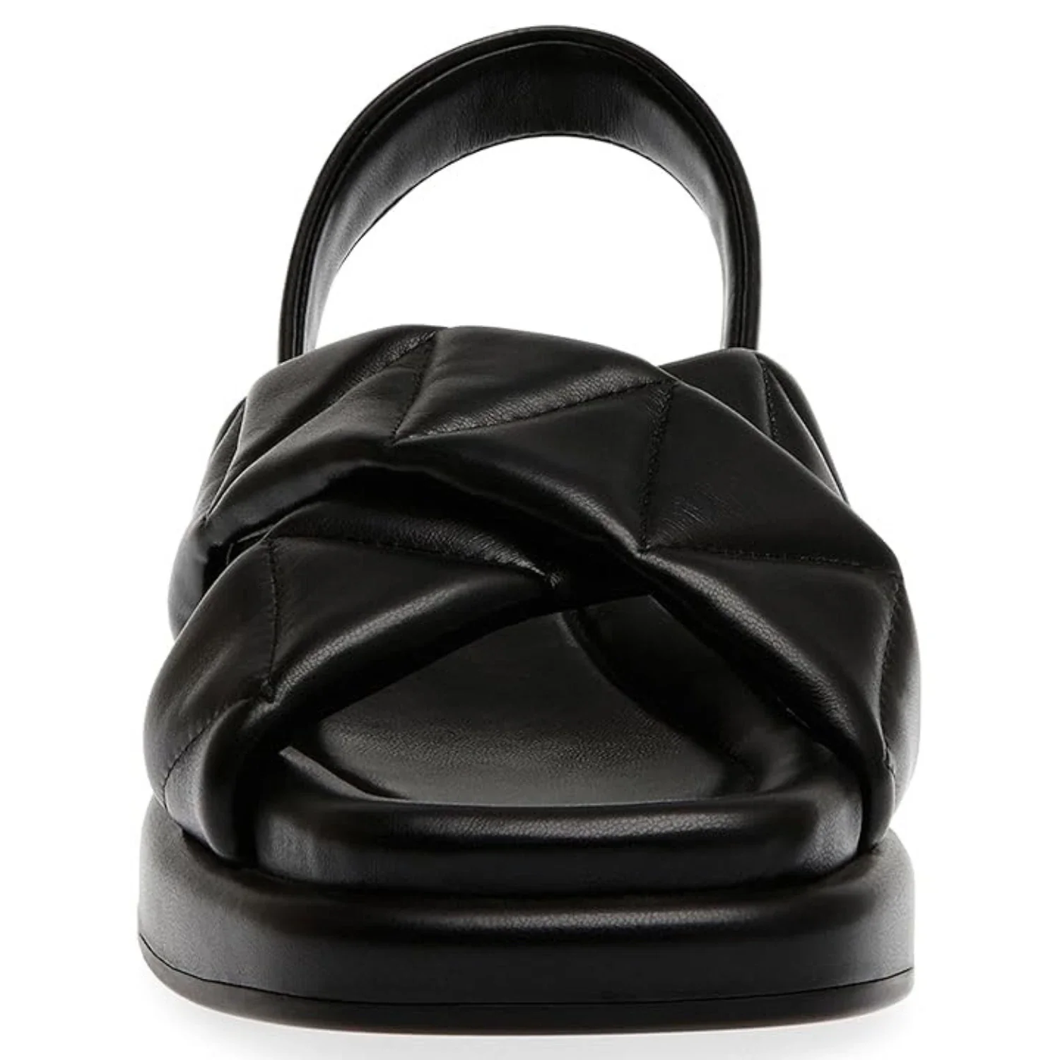 Anne Klein Air Sandals Women Black Leather Cross Strap Slingback HTAT903 - Image 3