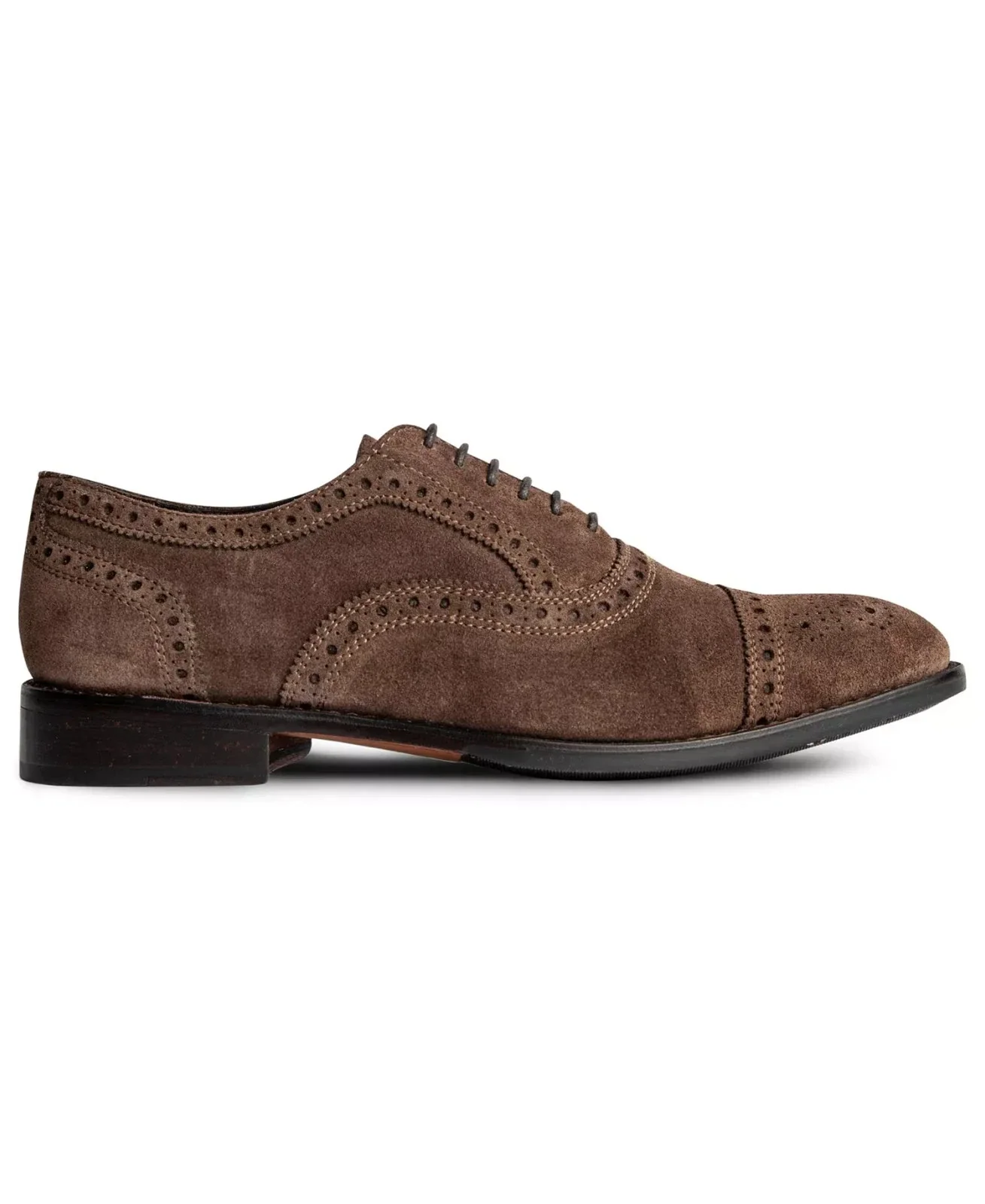 Anthony Veer Ford Quarter Brogue Mens Brown Suede Wingtip Dress Shoes HTAT1159 - Image 2